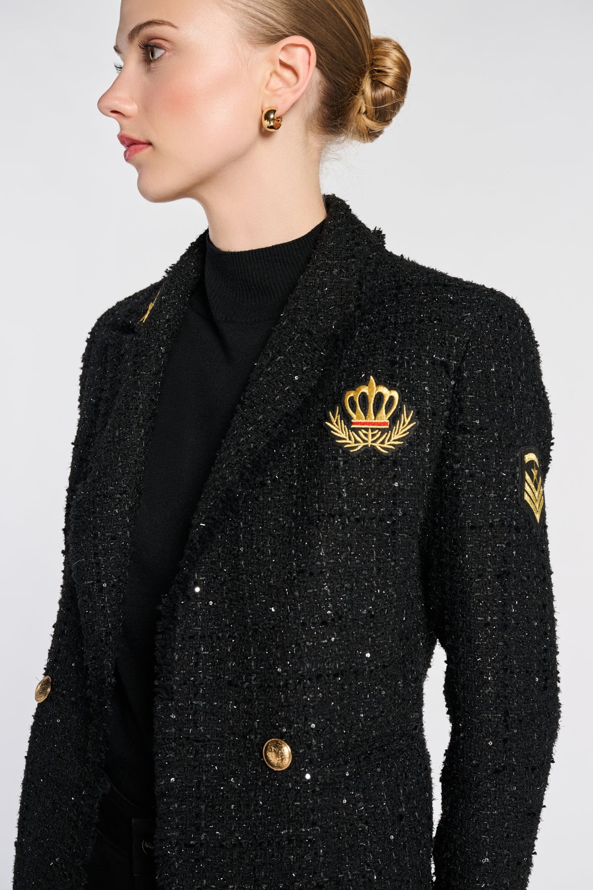 Patchwork tweed blazer