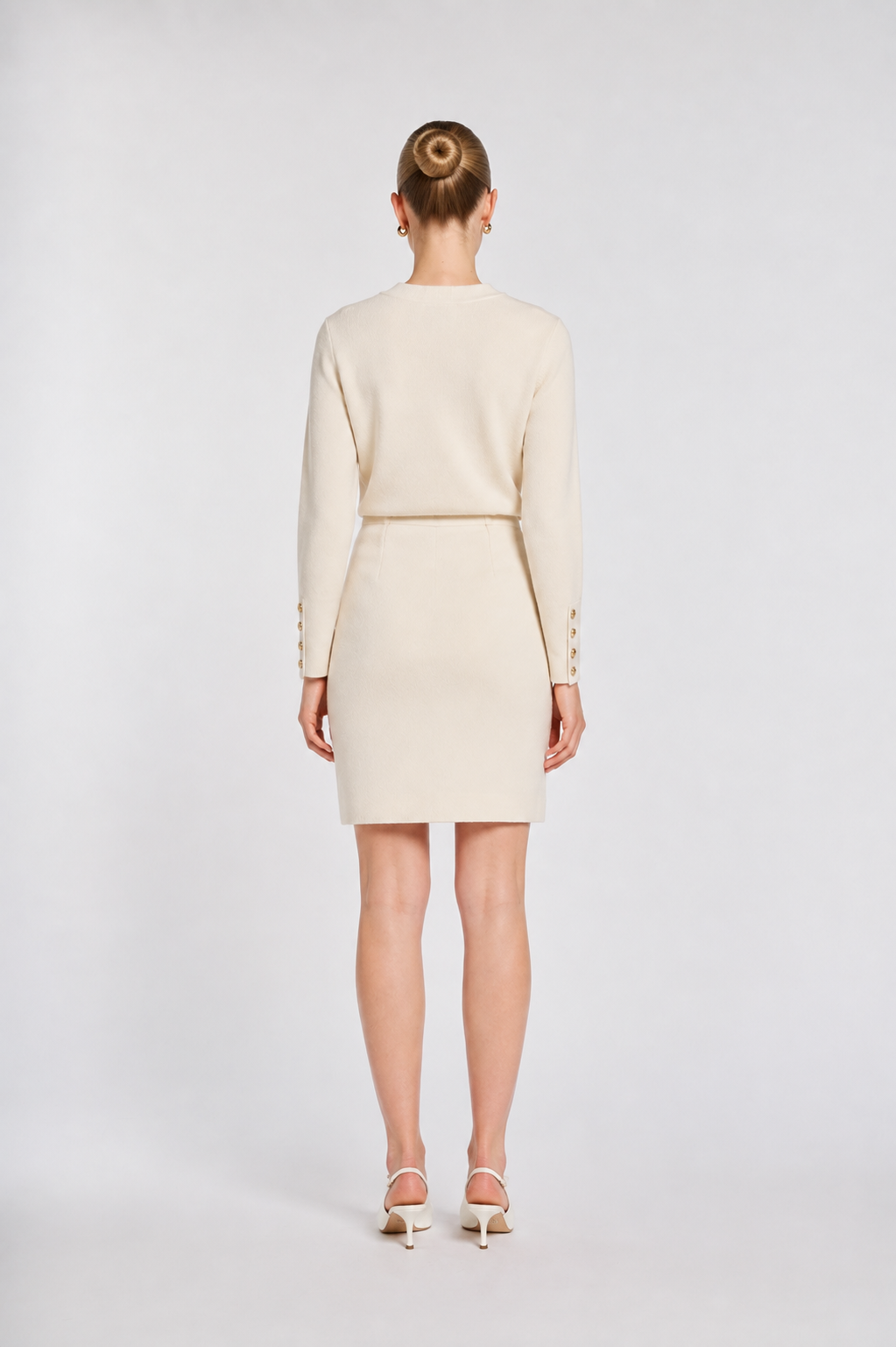 Wool crepe straight-fit skirt
