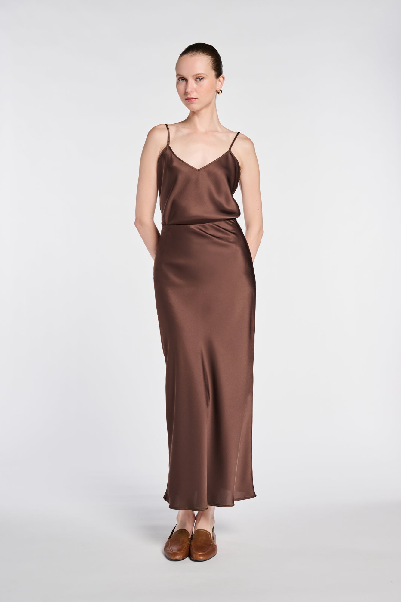 Jupe longue en satin