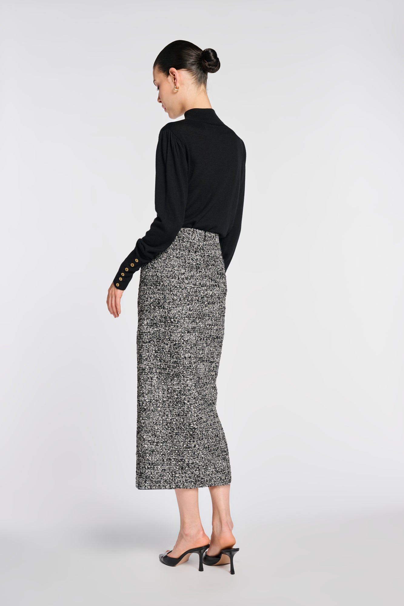 Jupe longue en tweed
