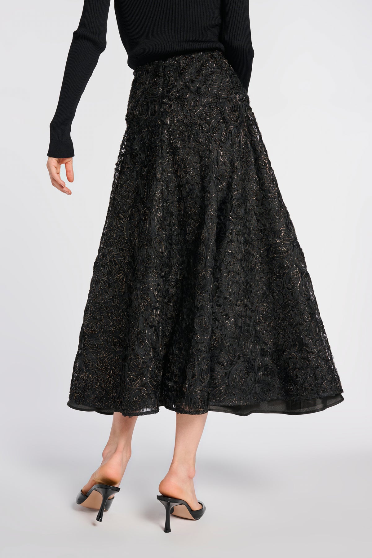 Long iridescent lace skirt