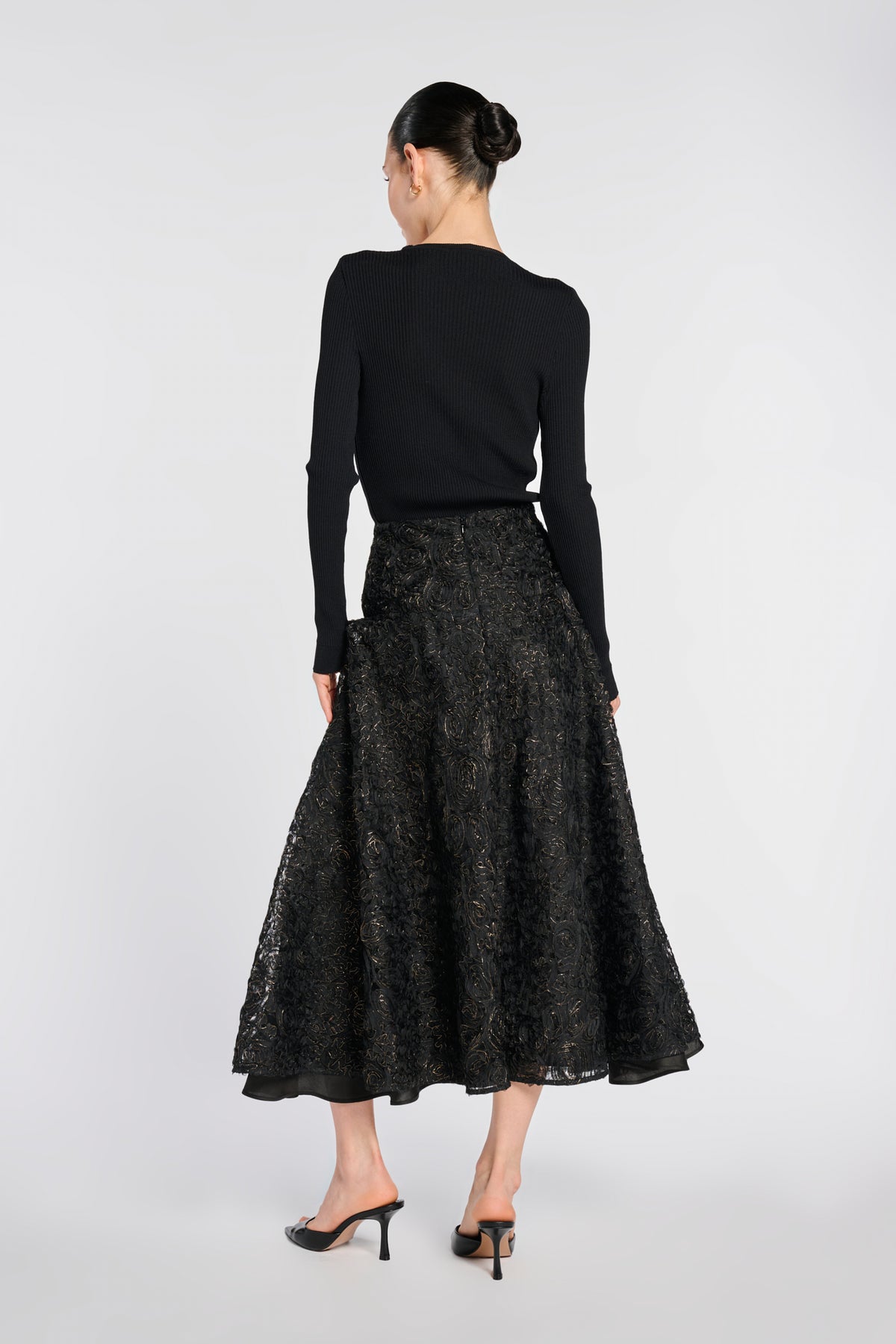Long iridescent lace skirt