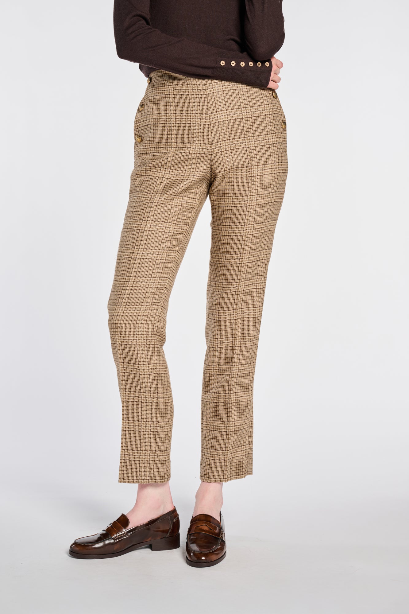 Prince of Wales check cigarette trousers