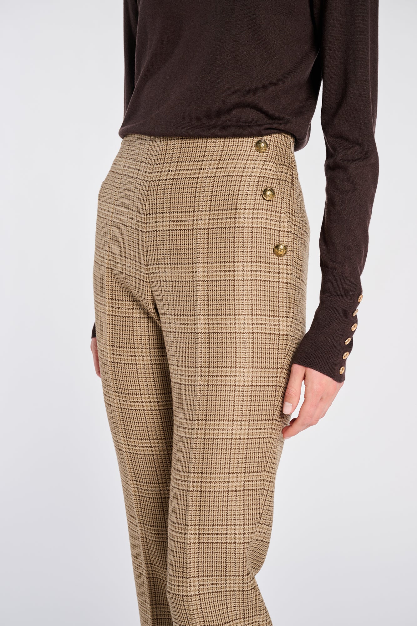Prince of Wales check cigarette trousers