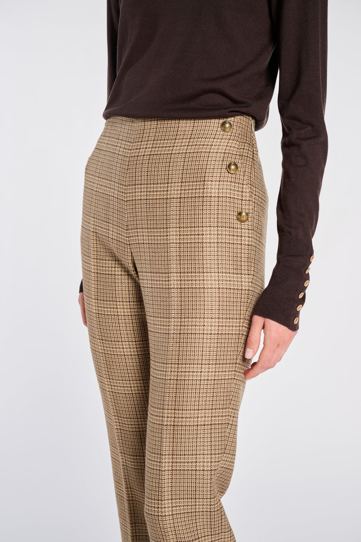 Prince of Wales check cigarette trousers