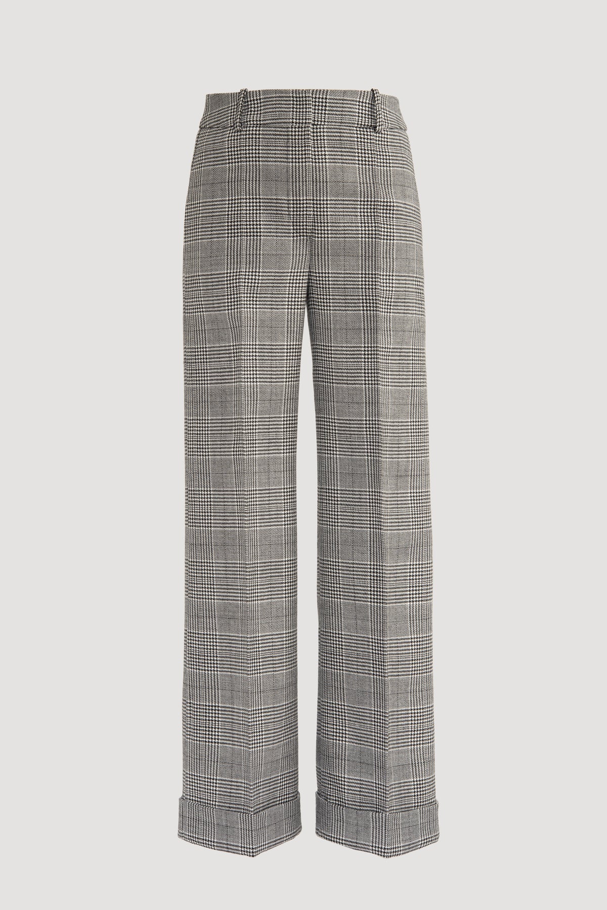 Wide-leg Prince of Wales check trousers
