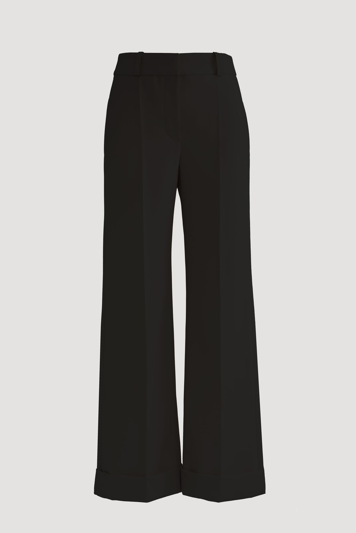 Wide-leg microfibre trousers