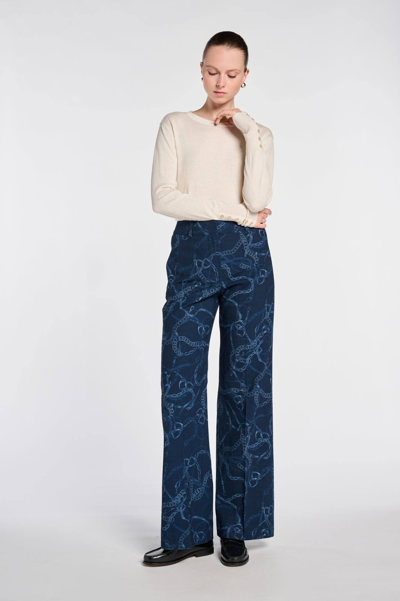 Pantalon denim imprimé