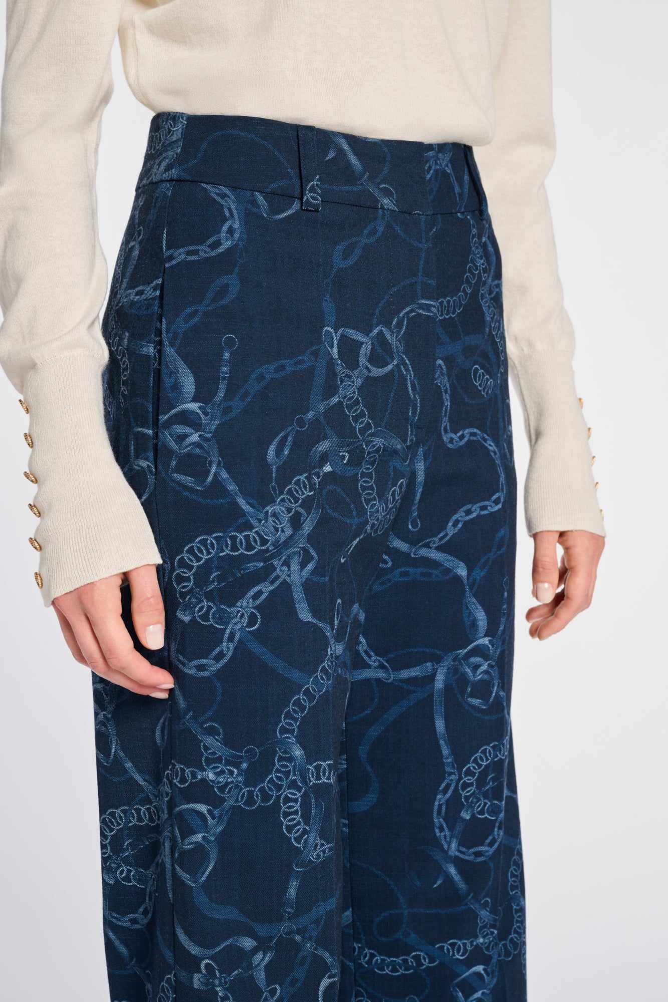 Pantalon denim imprimé
