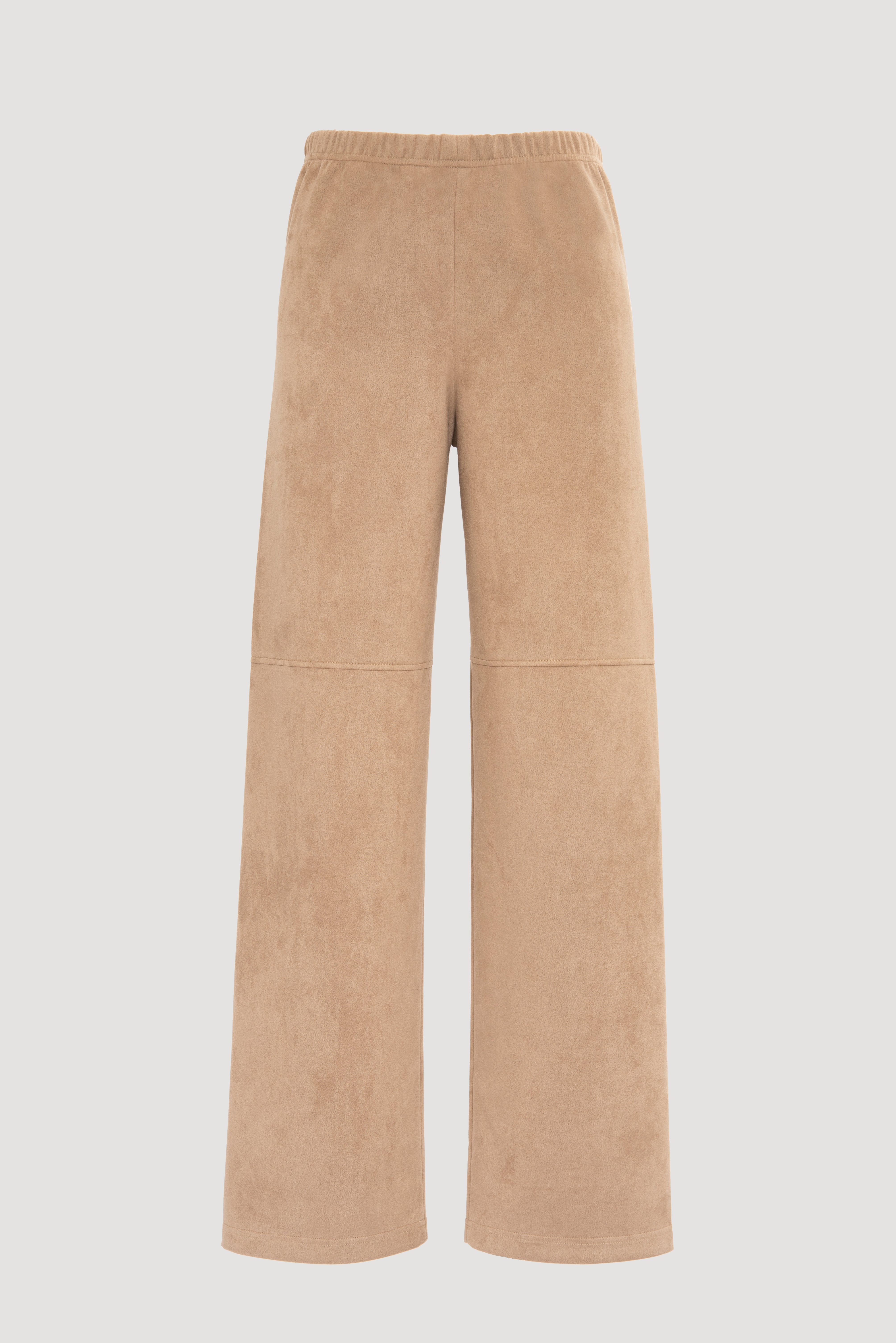 Pantalon large élastiqué en suédine