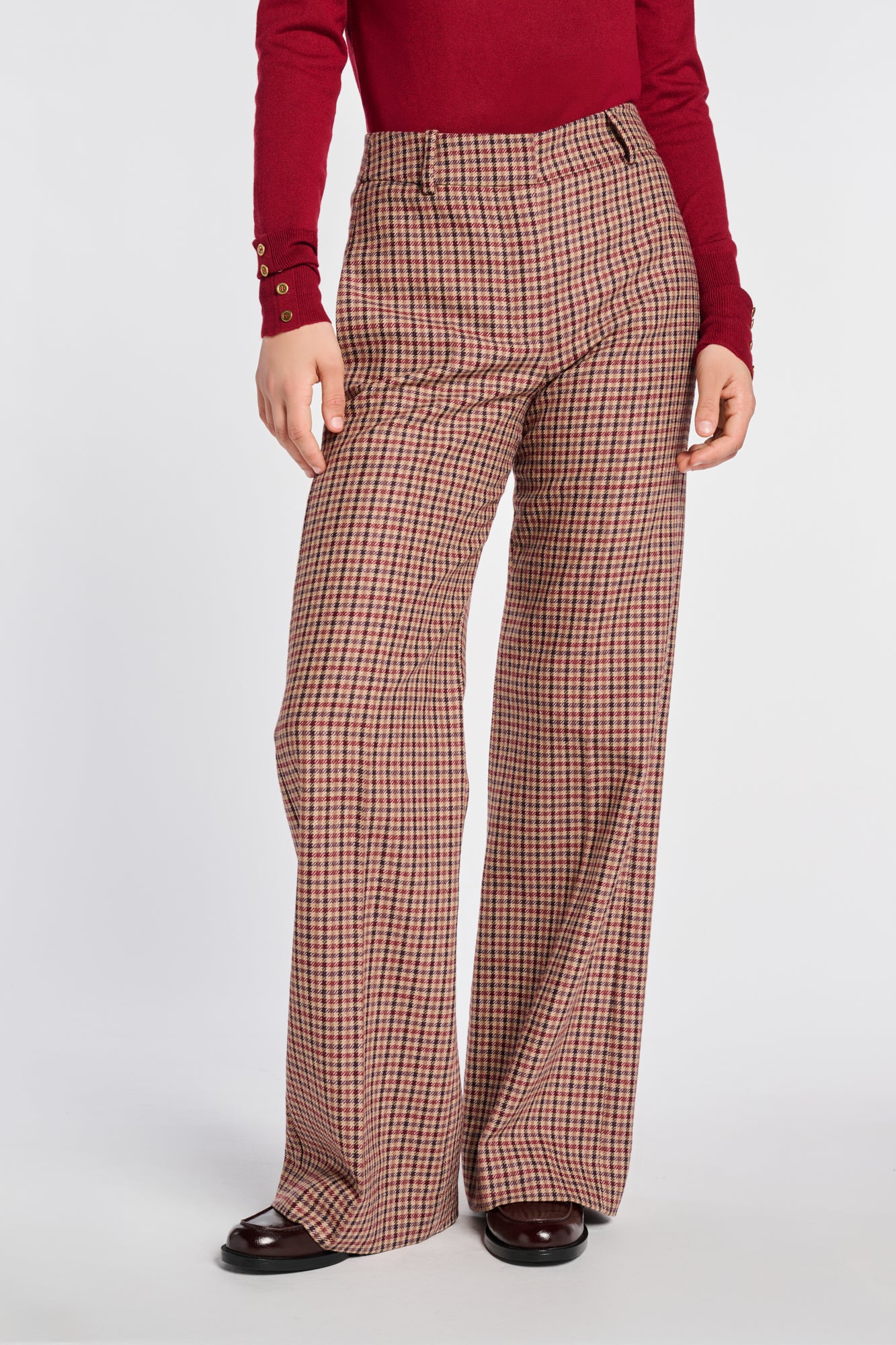 Pantalon large à carreaux