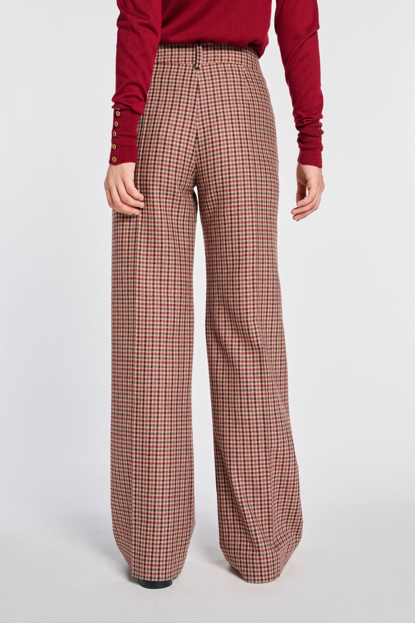 Pantalon large à carreaux