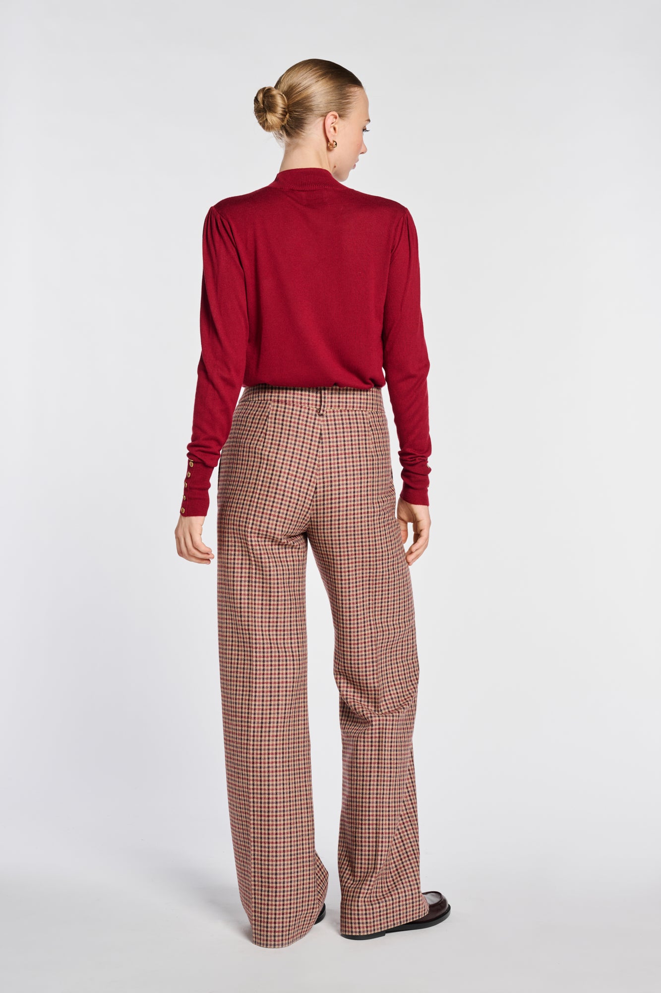 Pantalon large à carreaux