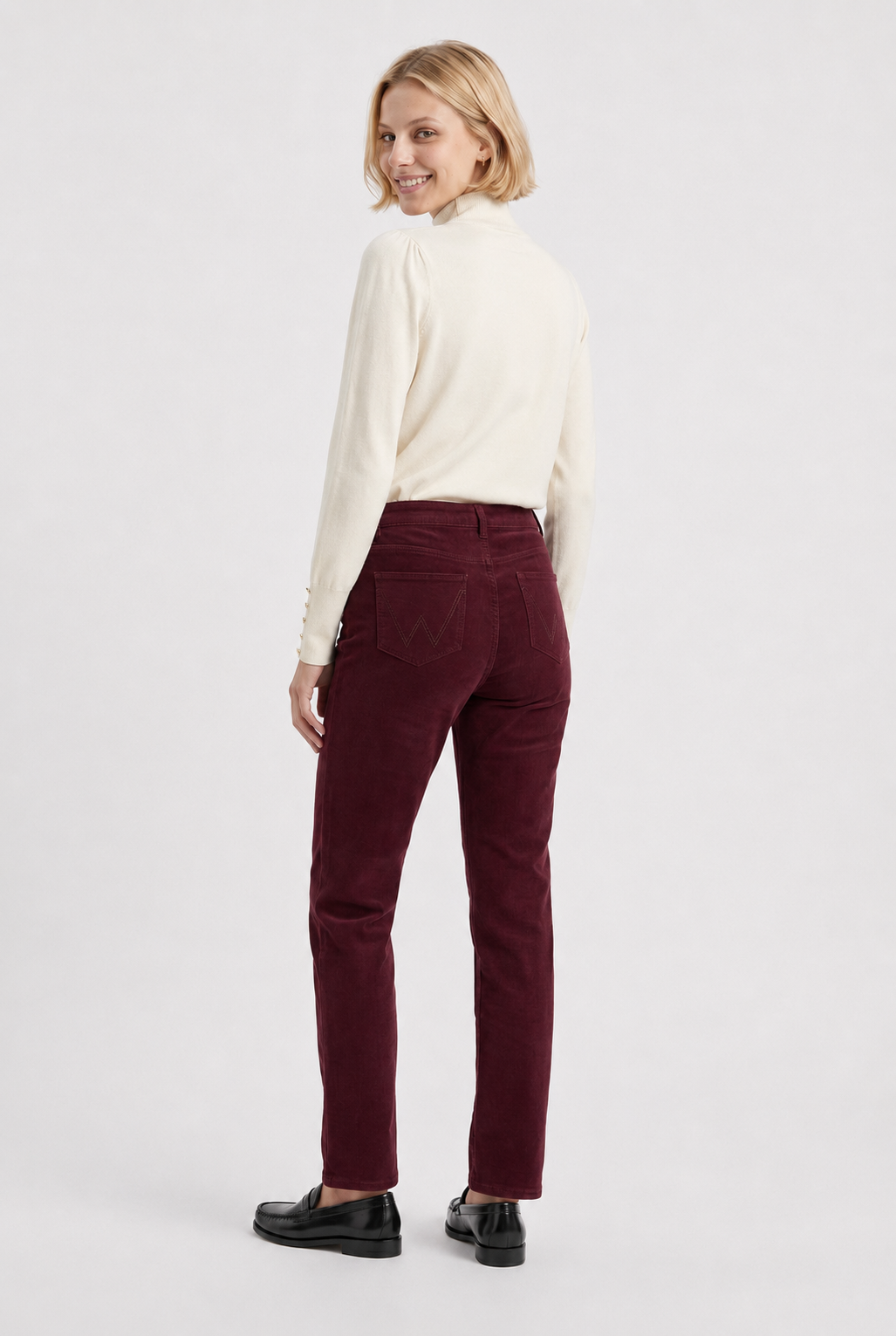 Straight-leg velvet jeans