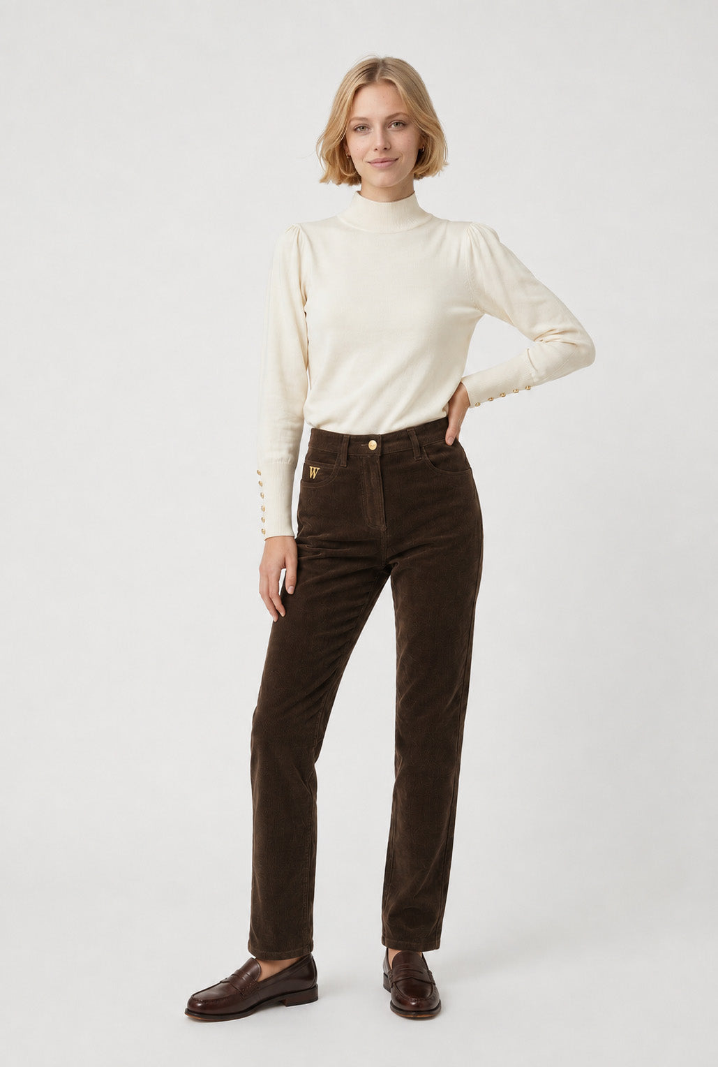 Straight-leg velvet jeans