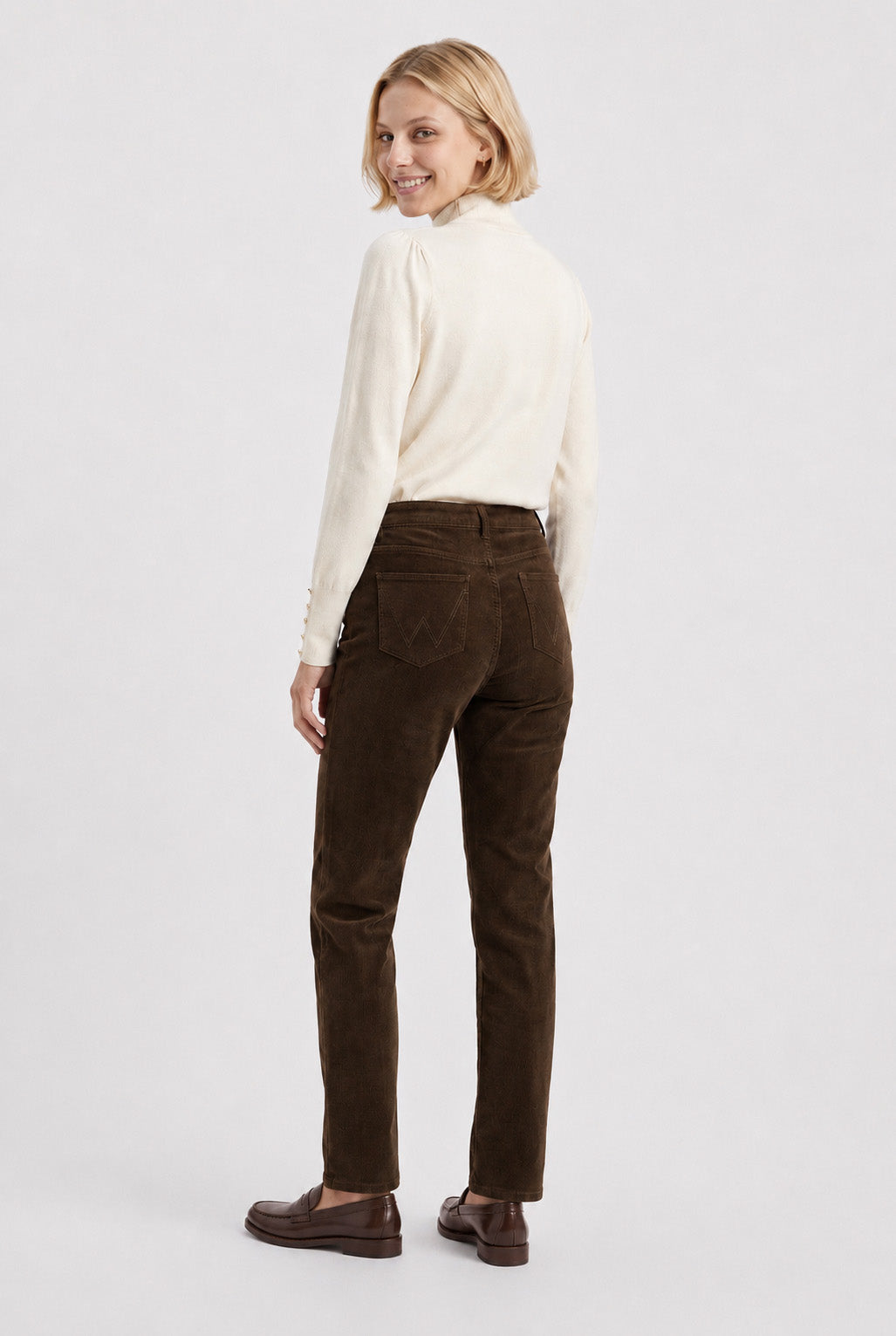 Straight-leg velvet jeans