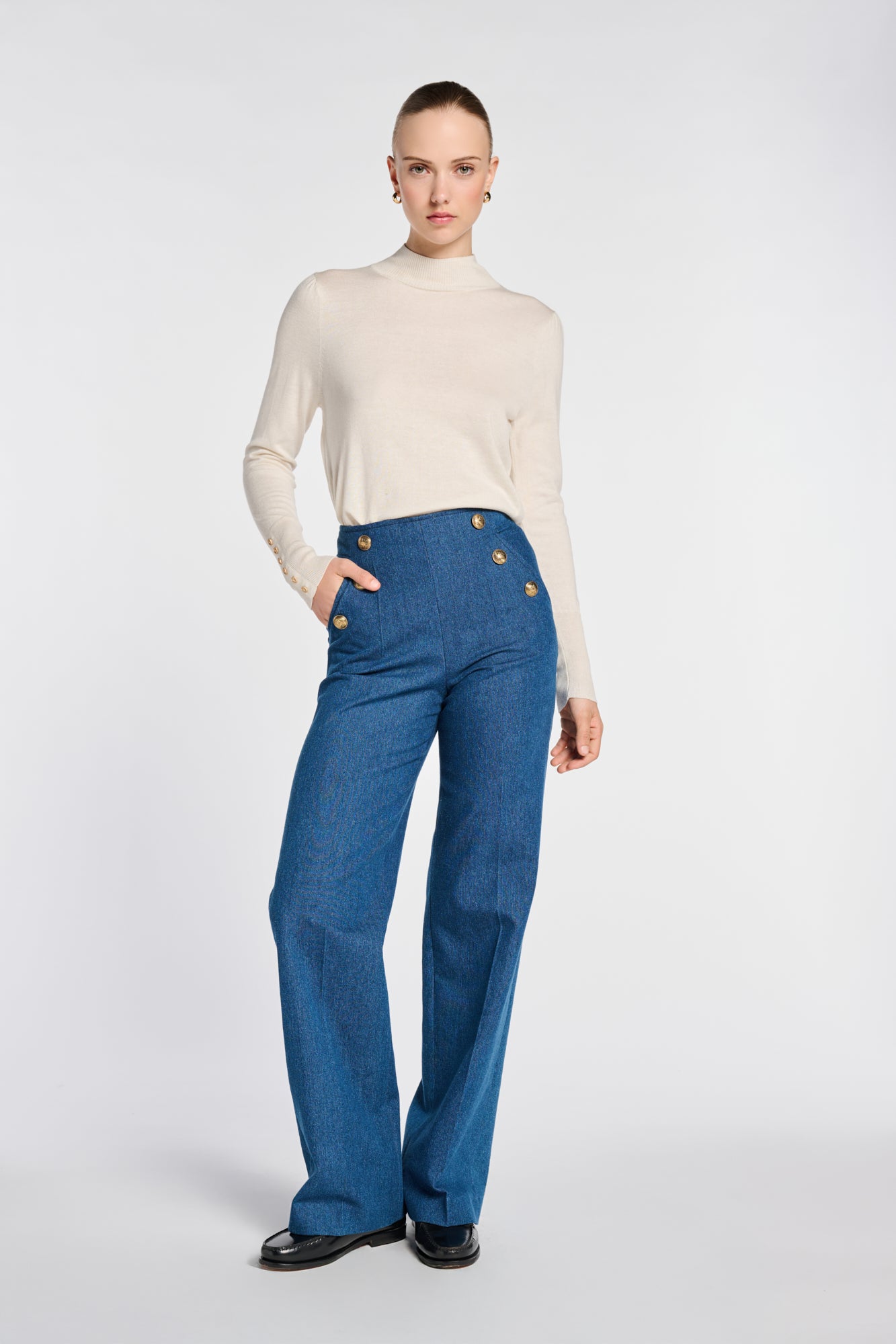 Wide-leg sailor trousers