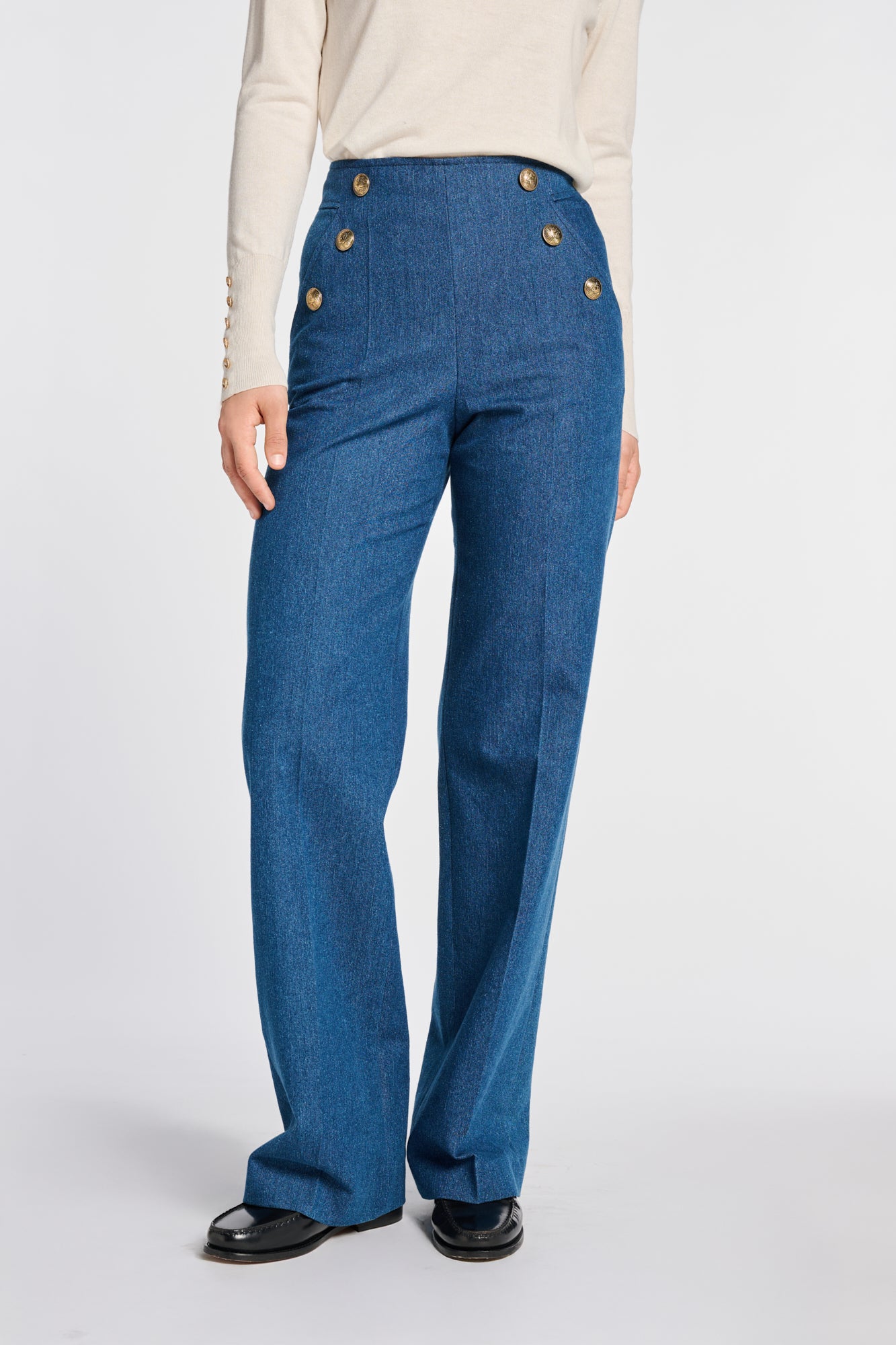 Wide-leg sailor trousers