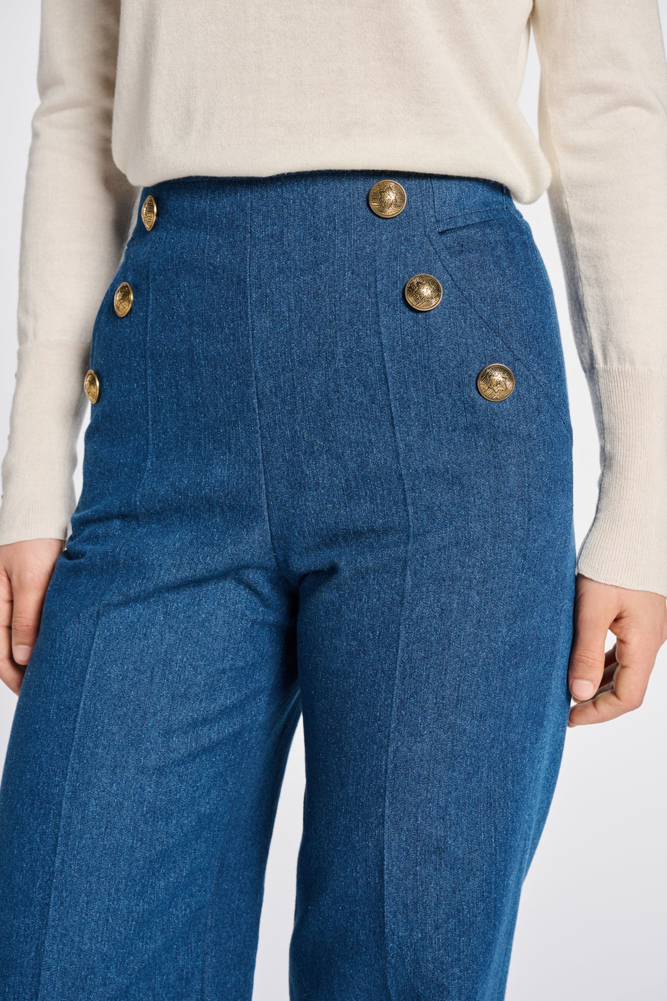 Wide-leg sailor trousers
