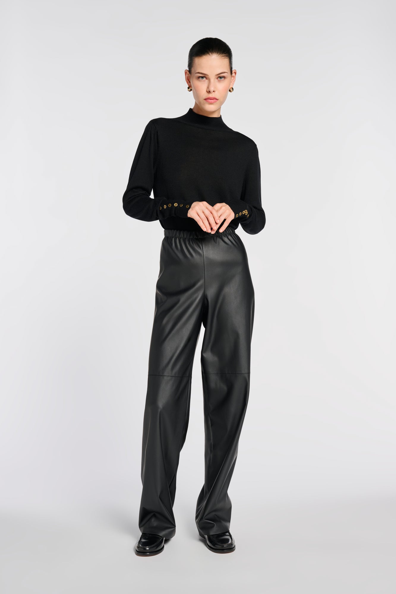 Pantalon large en éco-cuir