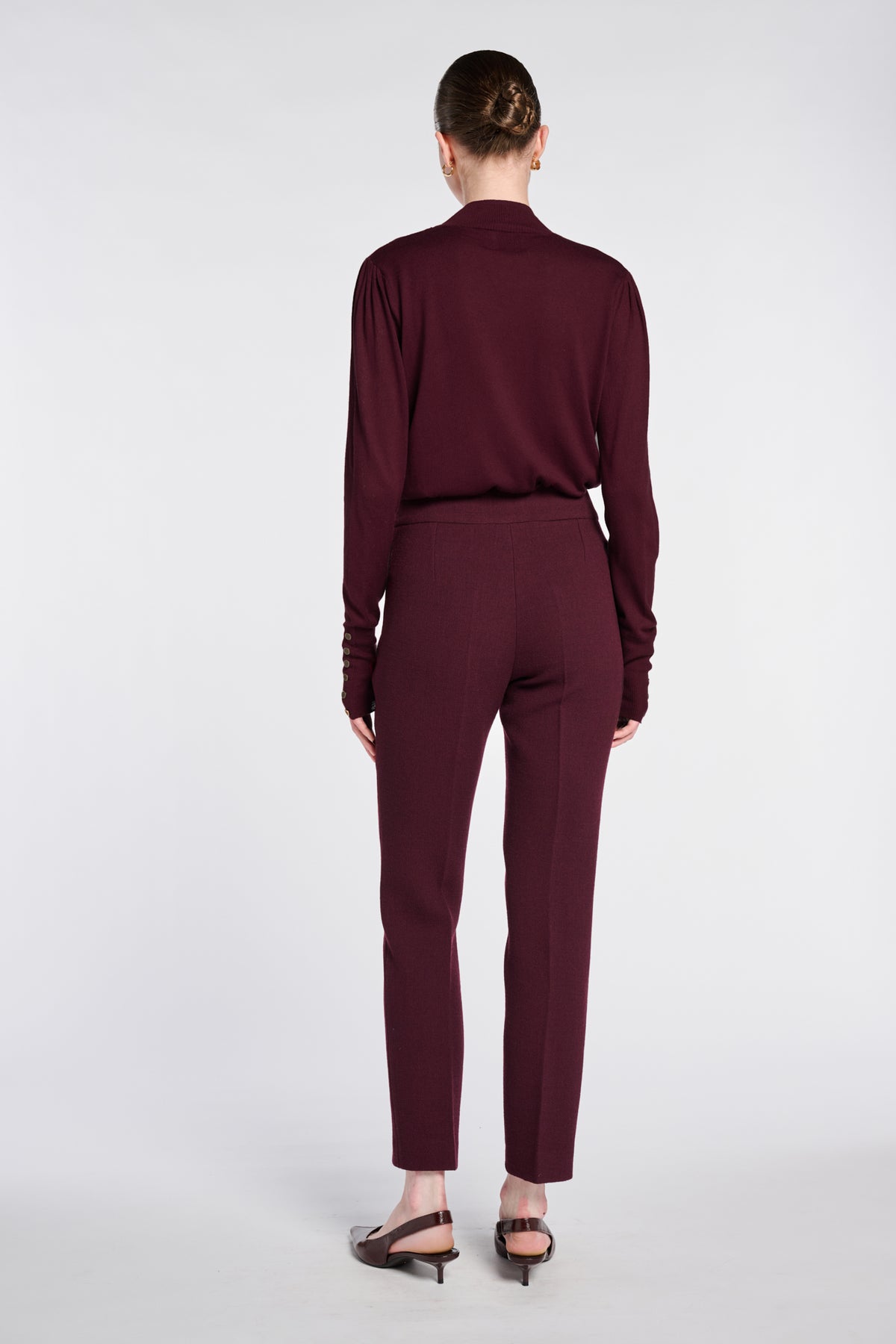 Wool crepe cigarette trousers