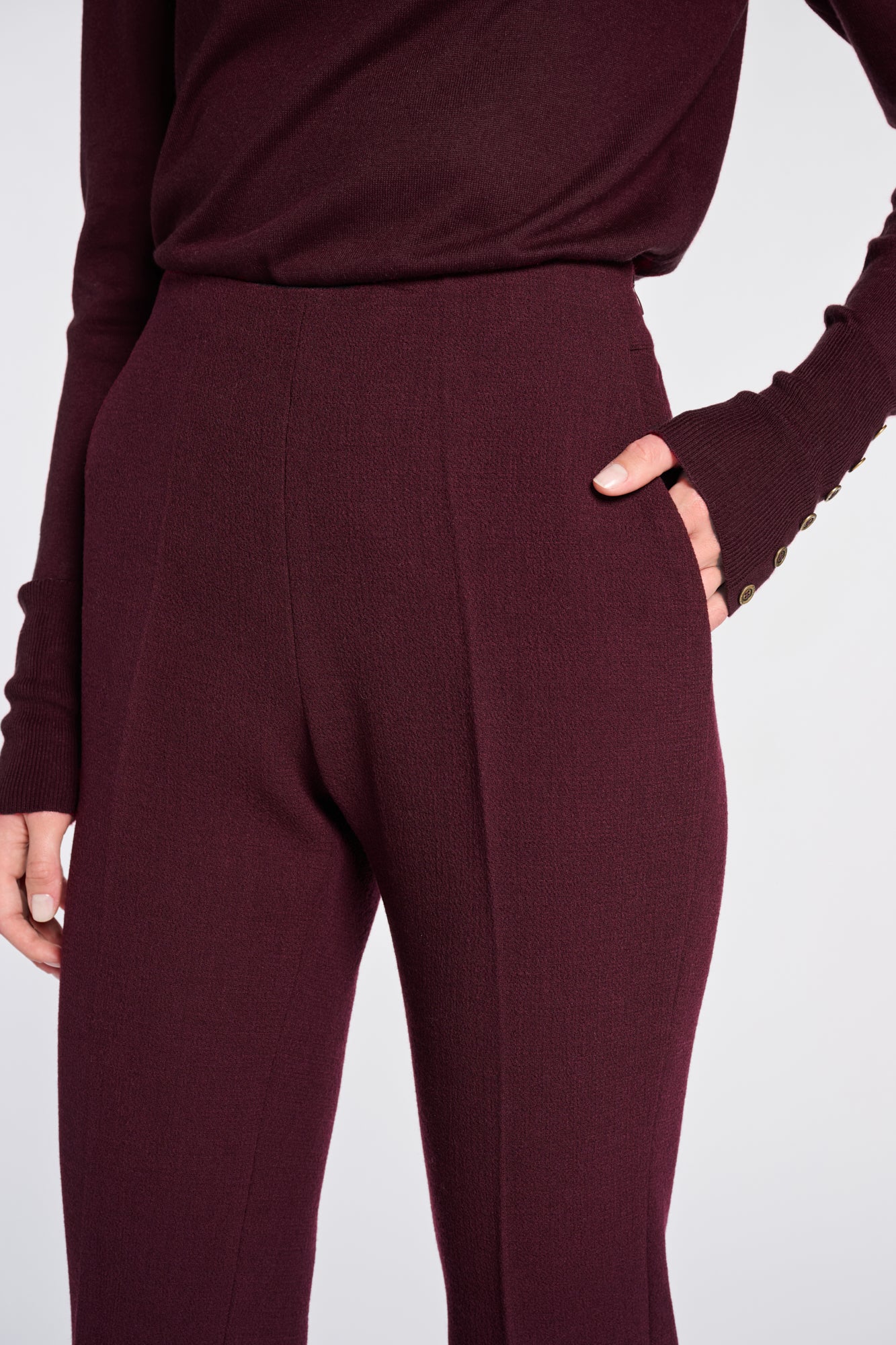 Wool crepe cigarette trousers