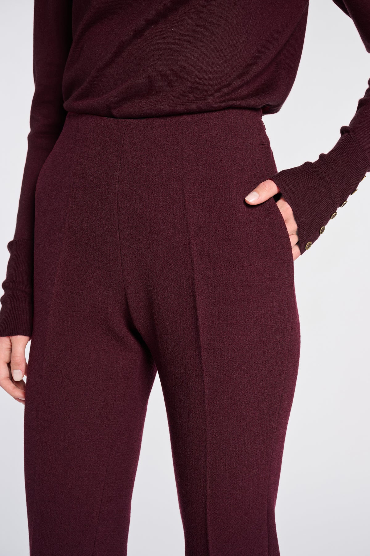 Wool crepe cigarette trousers