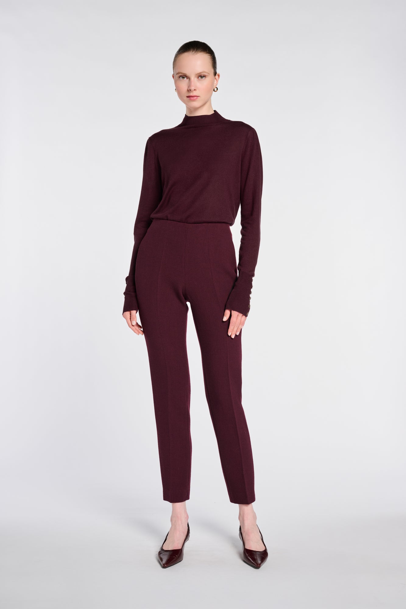 Wool crepe cigarette trousers