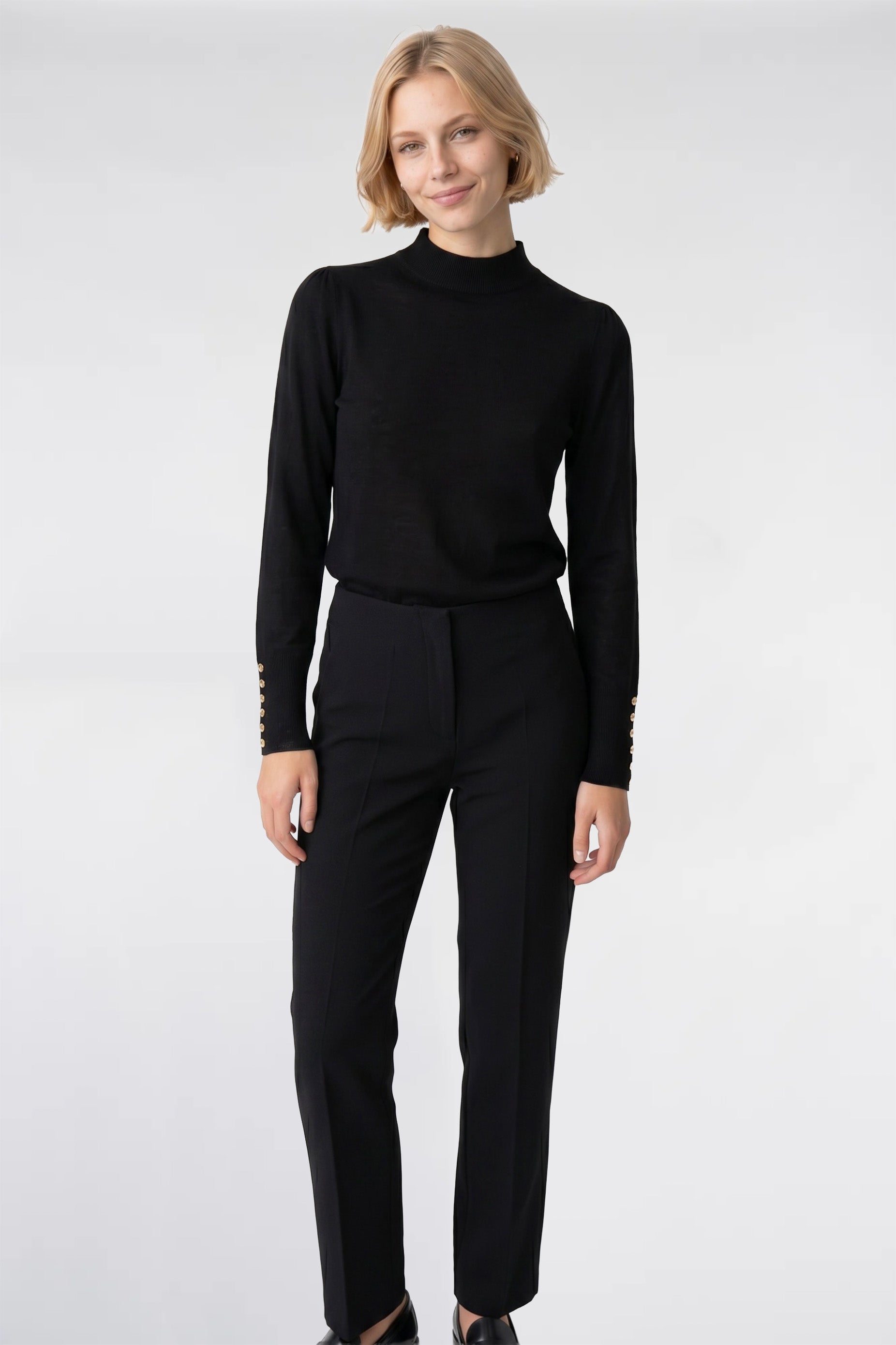 Wool crepe cigarette trousers