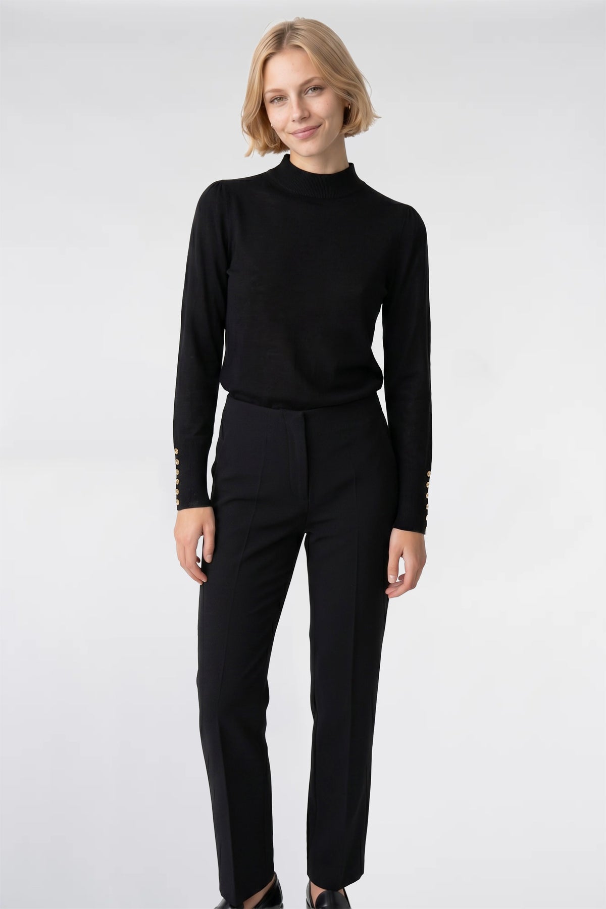 Wool crepe cigarette trousers