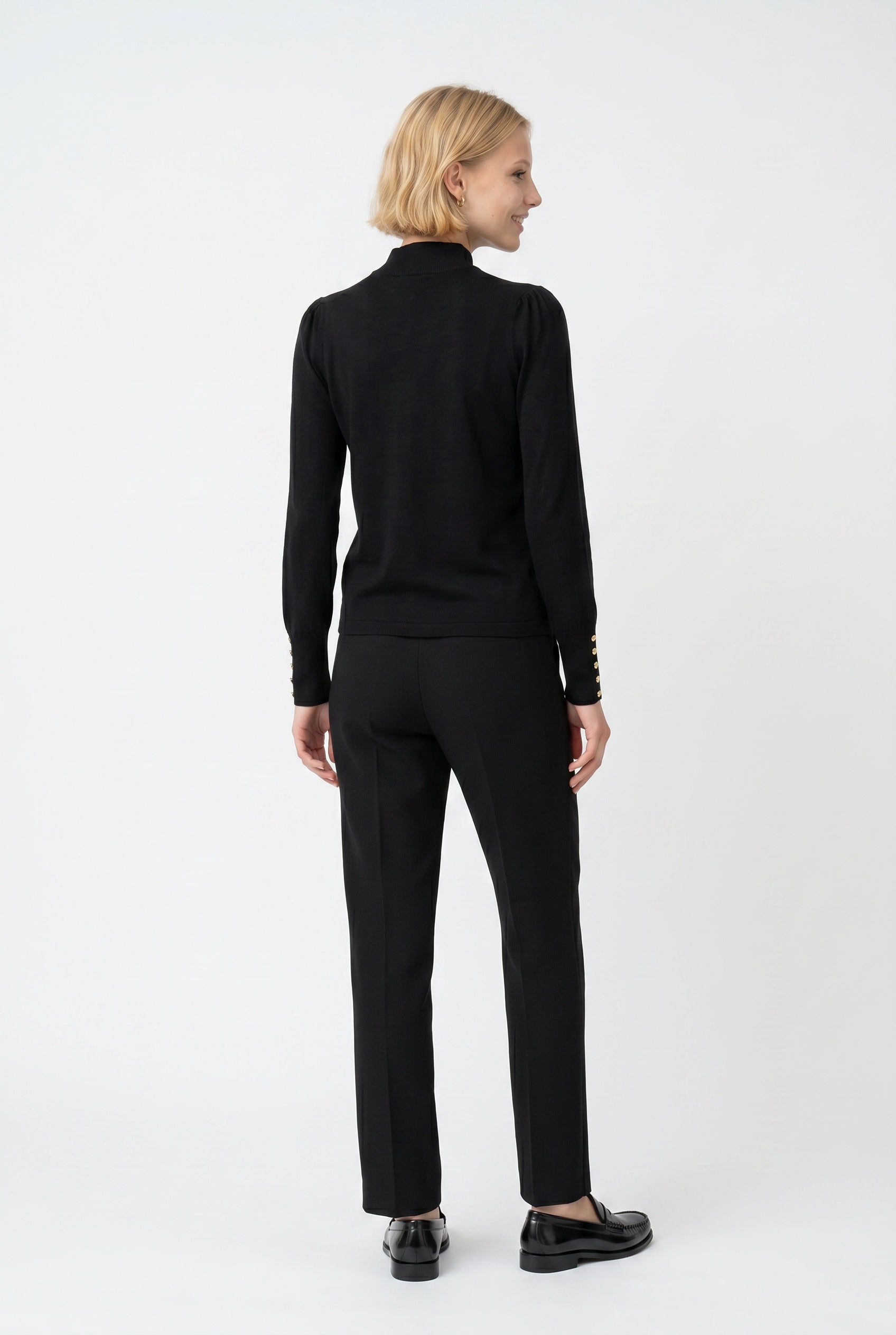 Wool crepe cigarette trousers