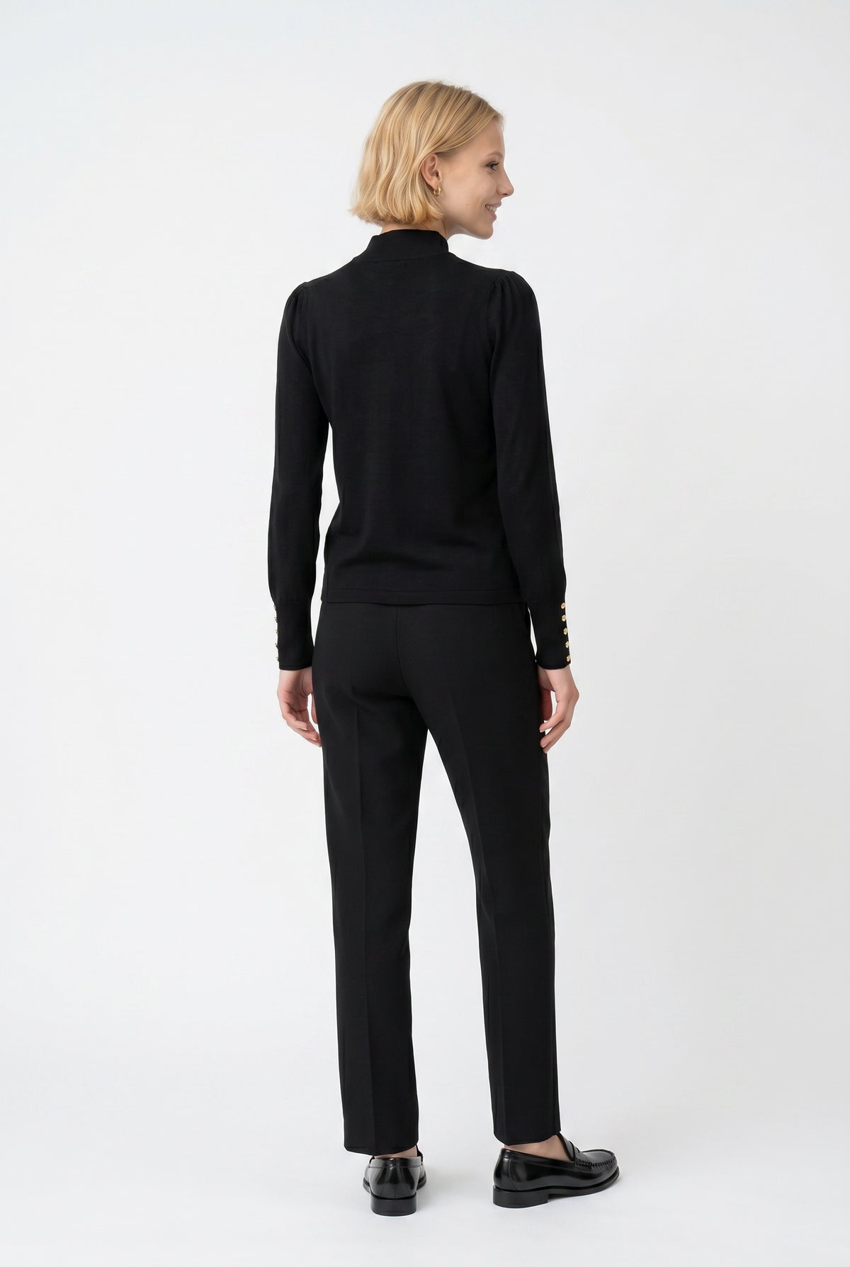 Wool crepe cigarette trousers