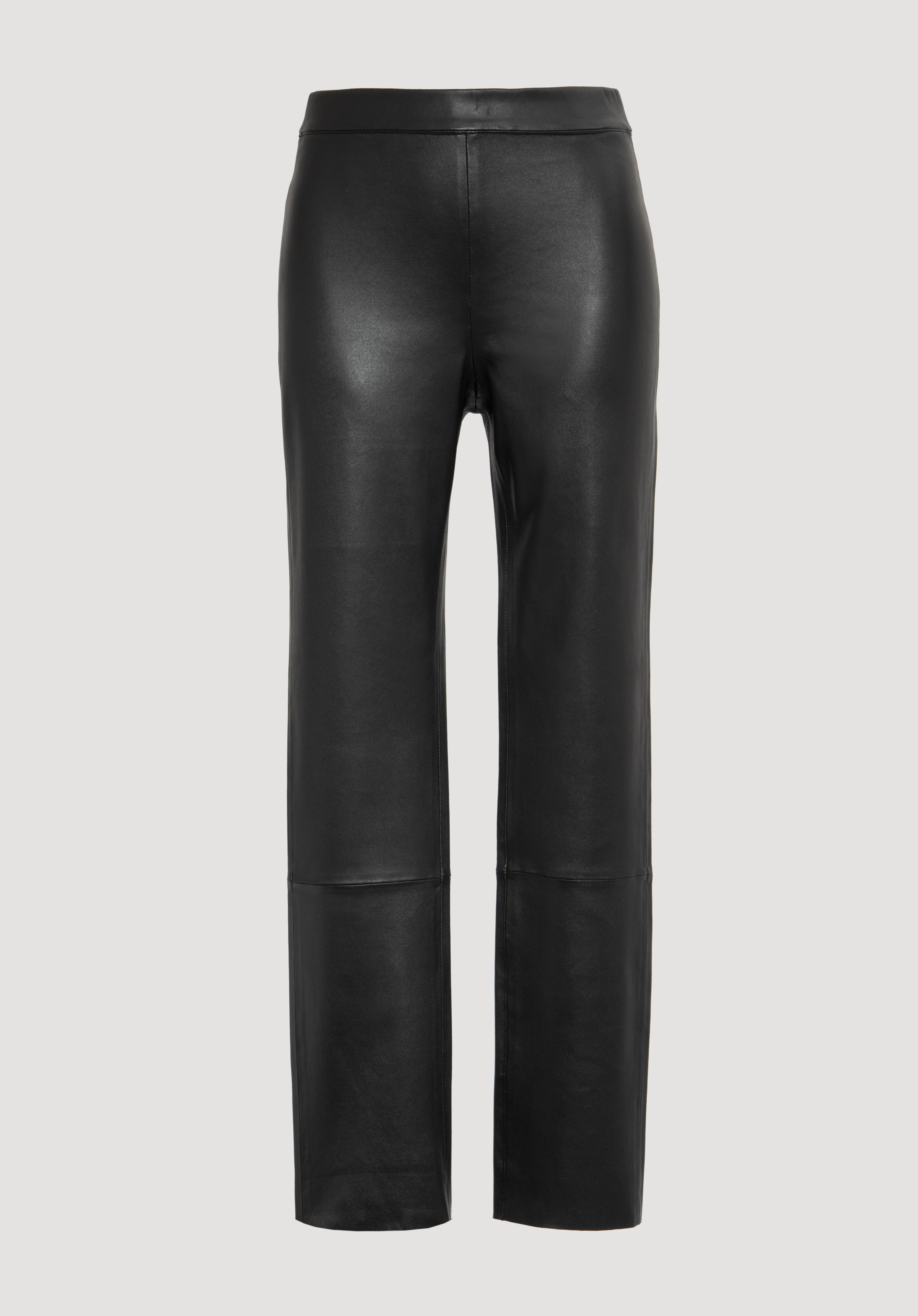 Legging en cuir nappa noir