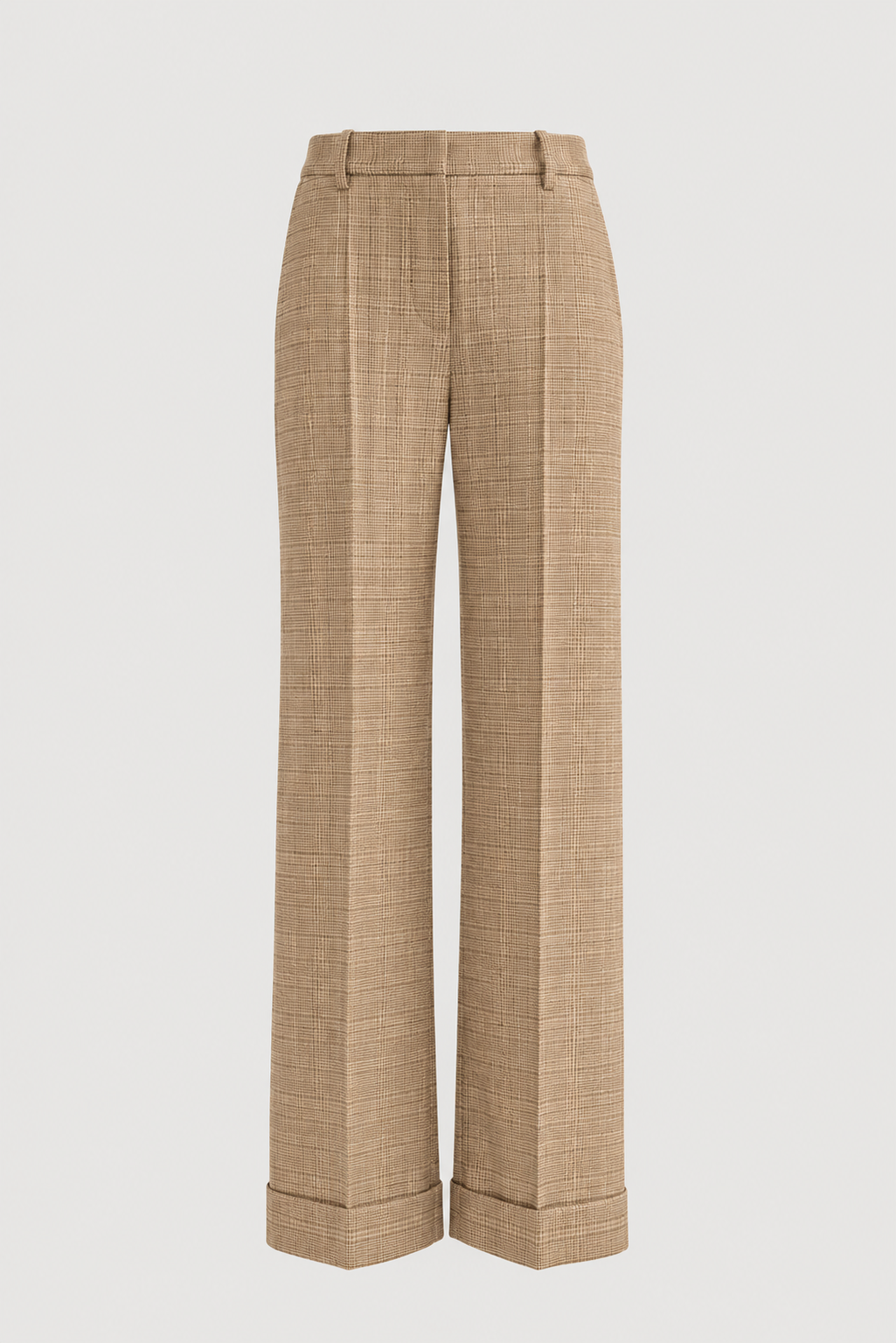Wide-leg Prince of Wales check trousers