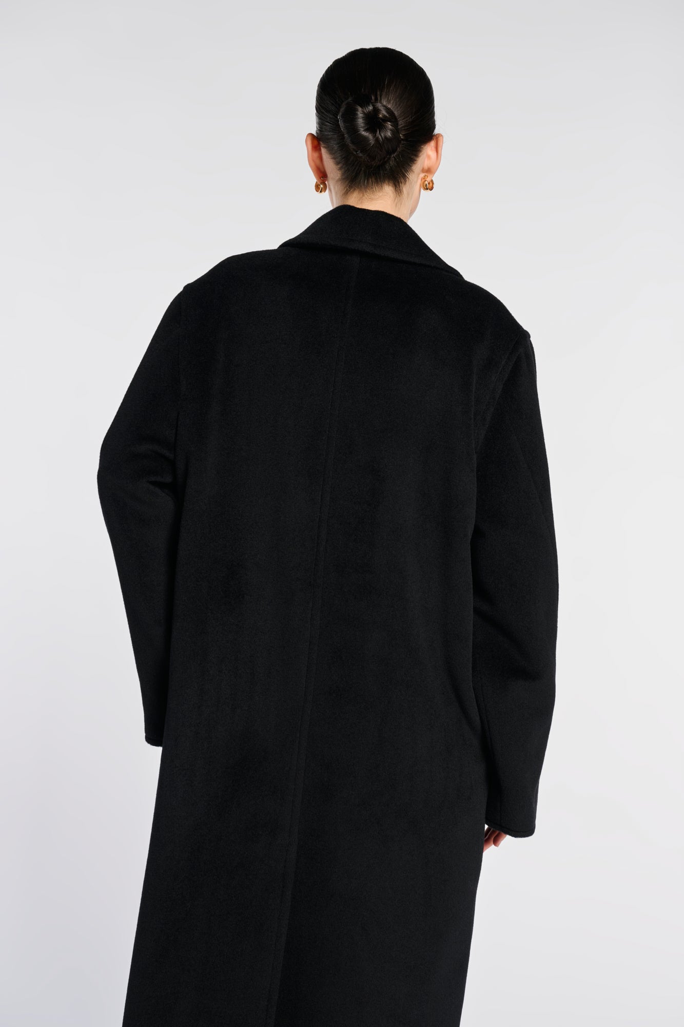 Manteau à double boutonnage en laine et doublure fantaisie