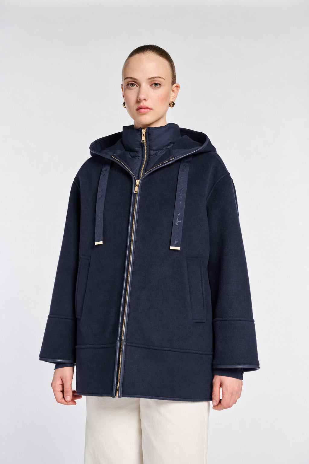 Manteau double face à capuche