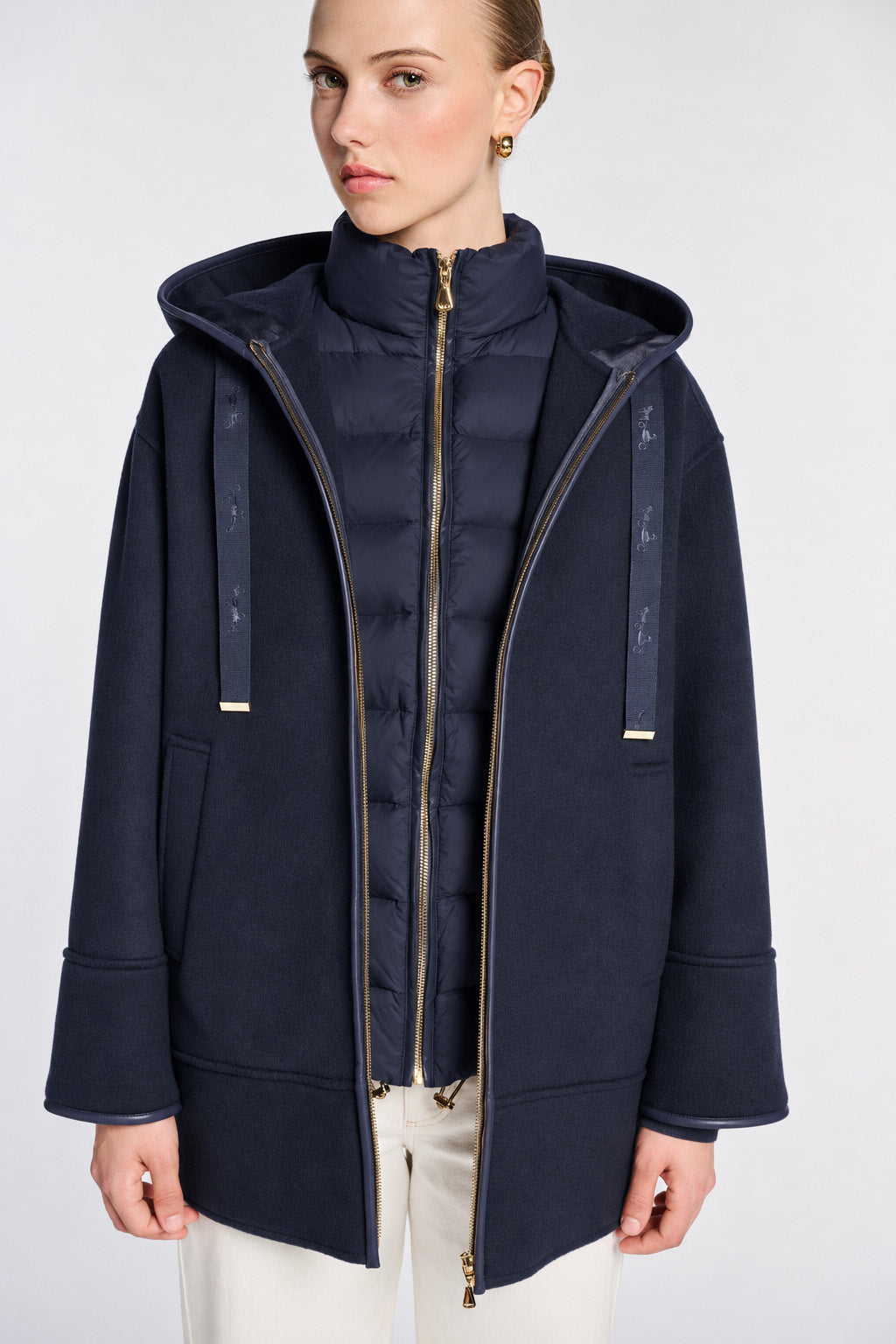 Manteau double face à capuche