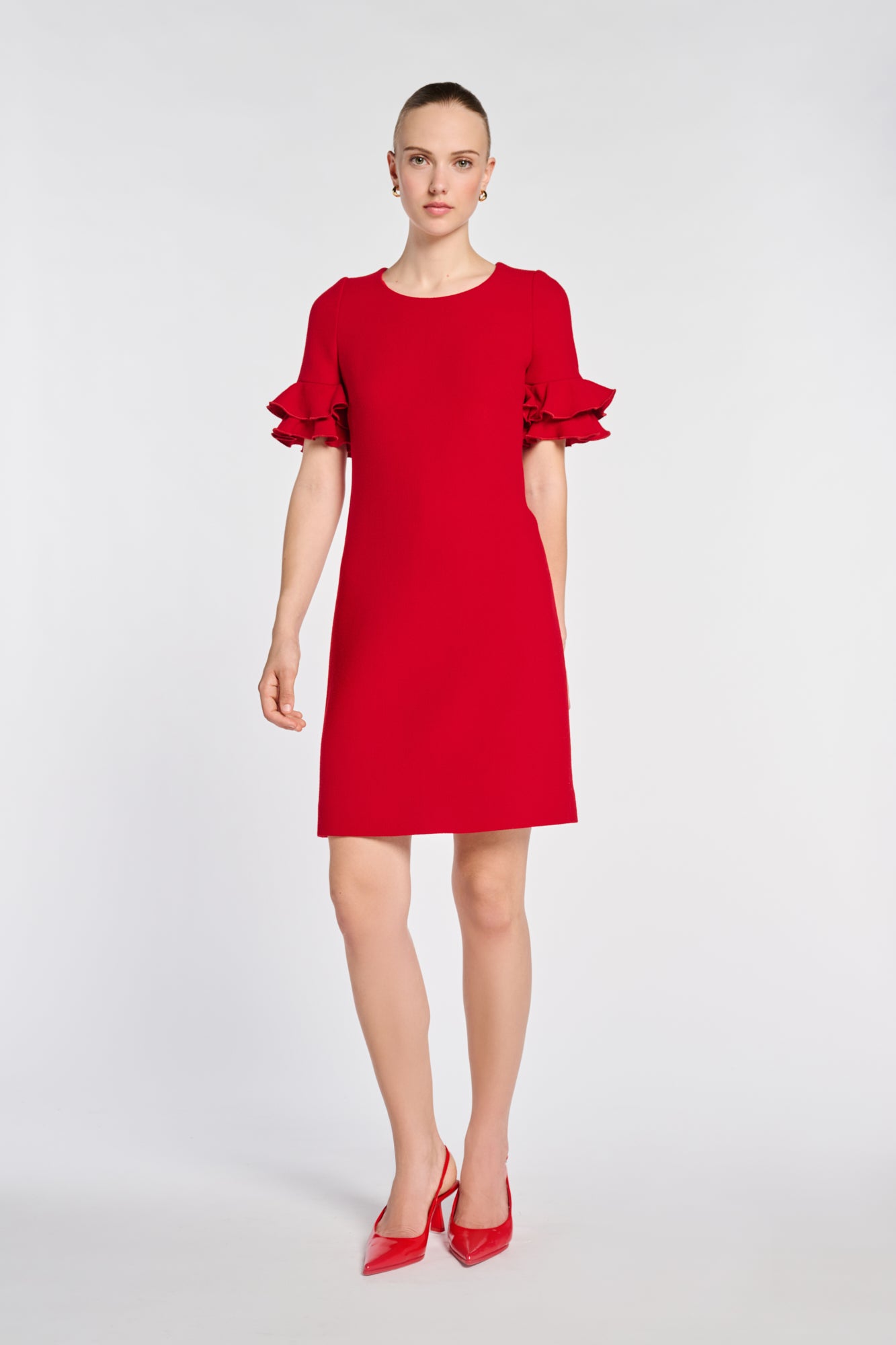 Robe manches volantées