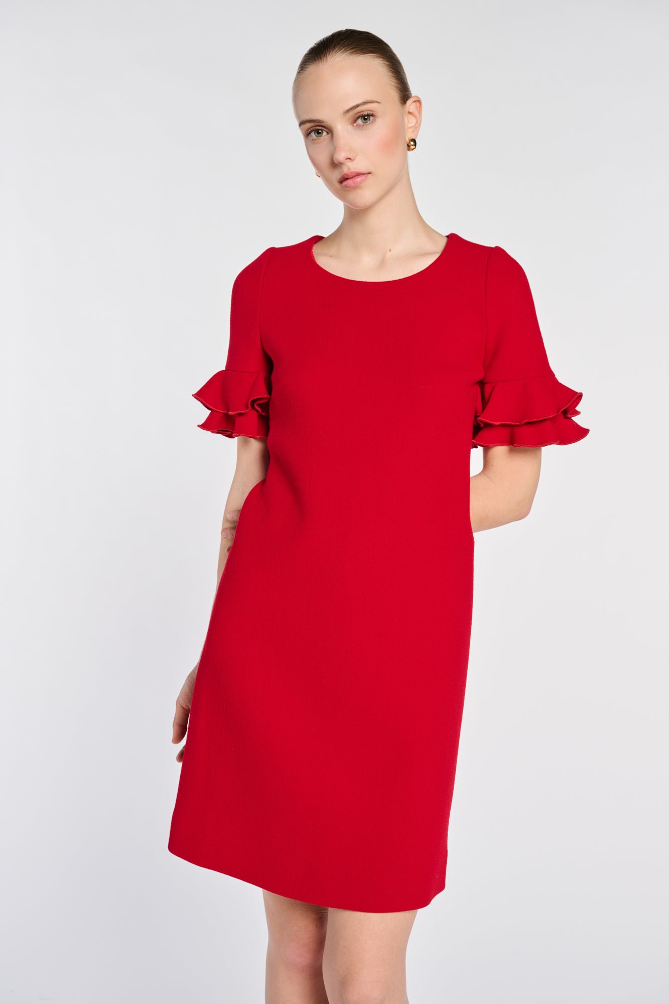 Robe manches volantées