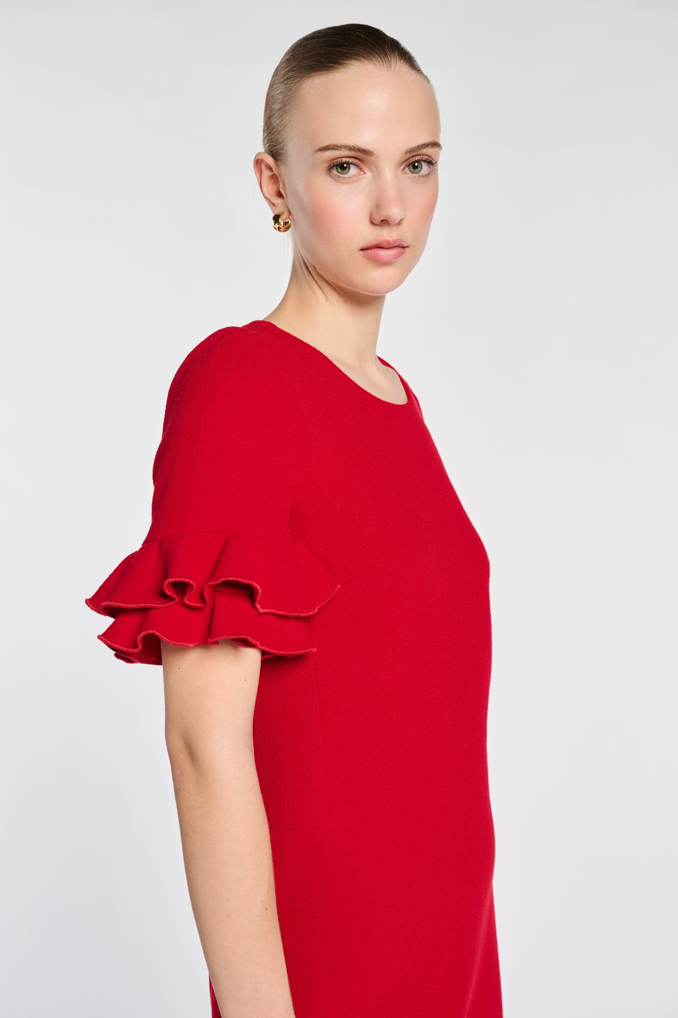 Robe manches volantées