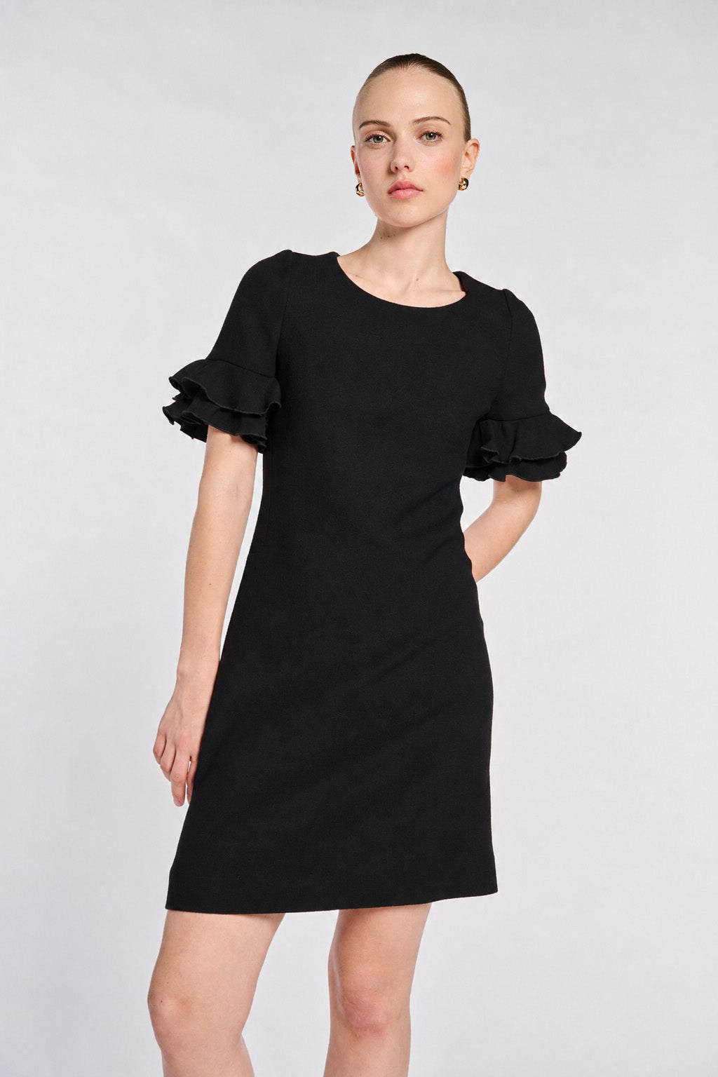 Robe manches volantées