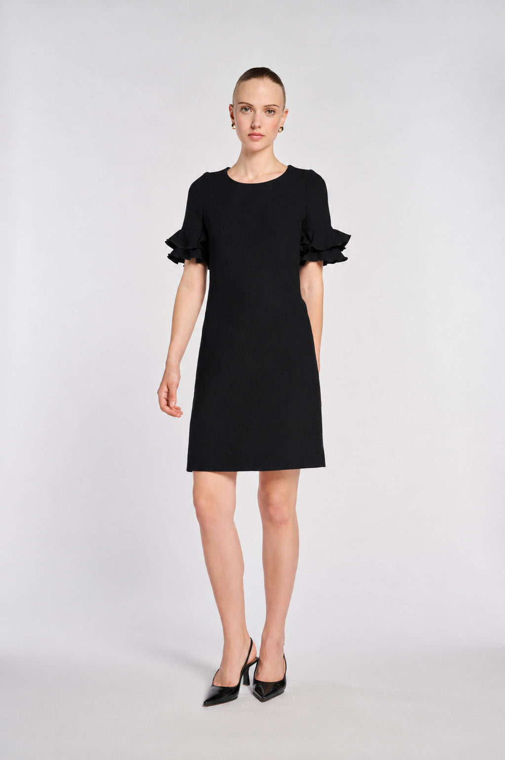 Ruffled sleeve dress