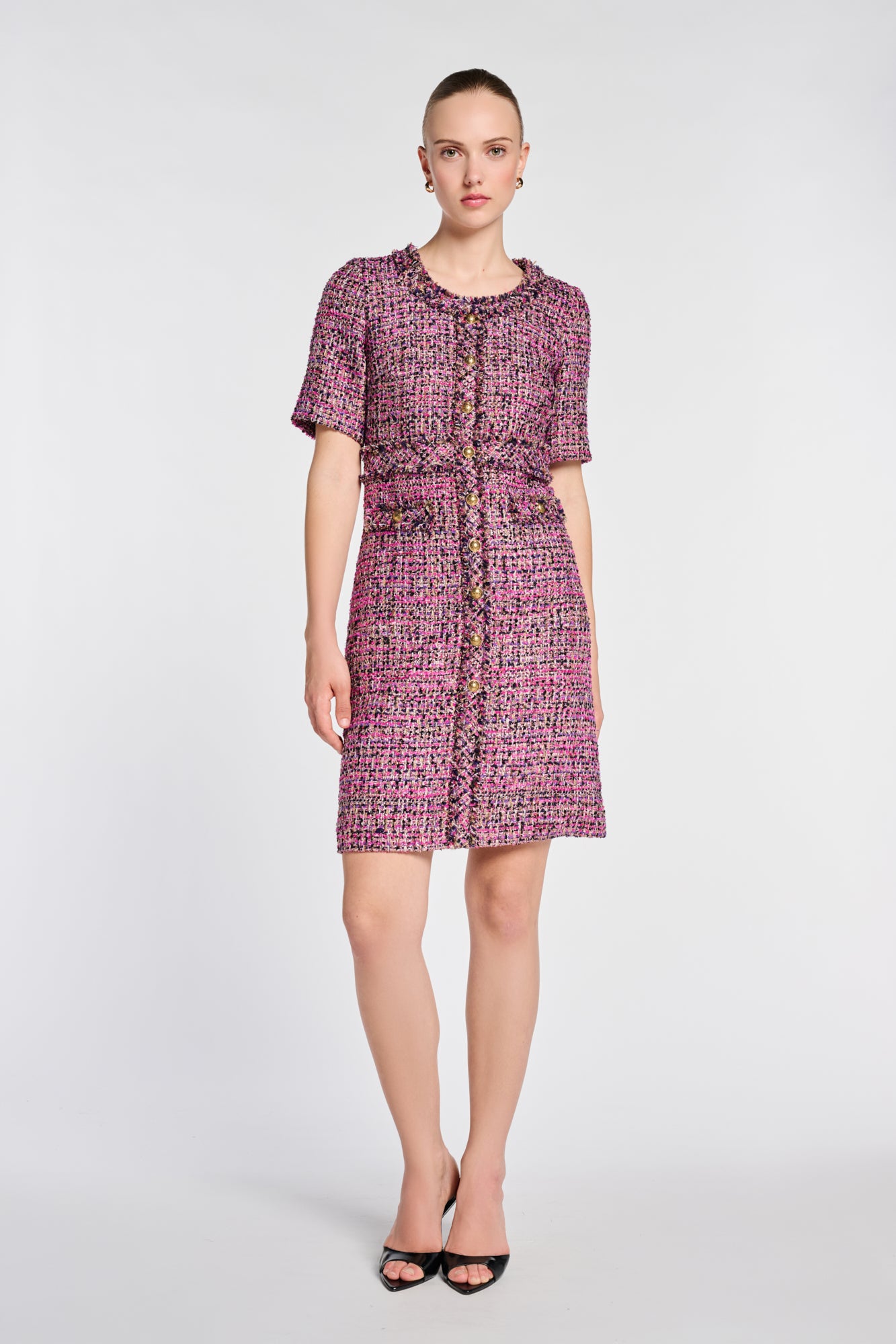 Robe en tweed irisée