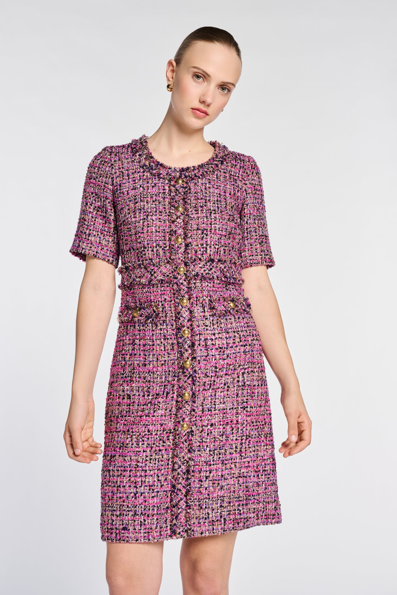 Robe en tweed irisée