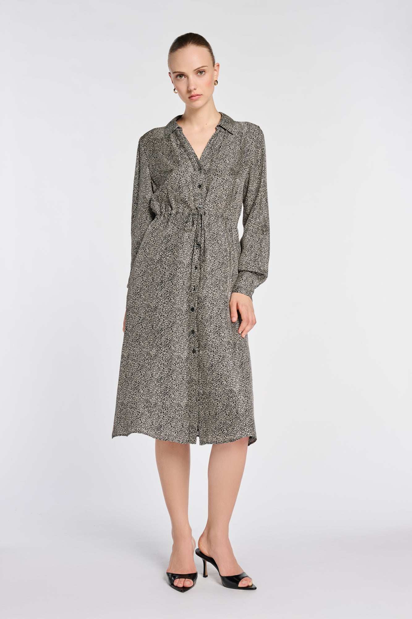 Printed shirt dress