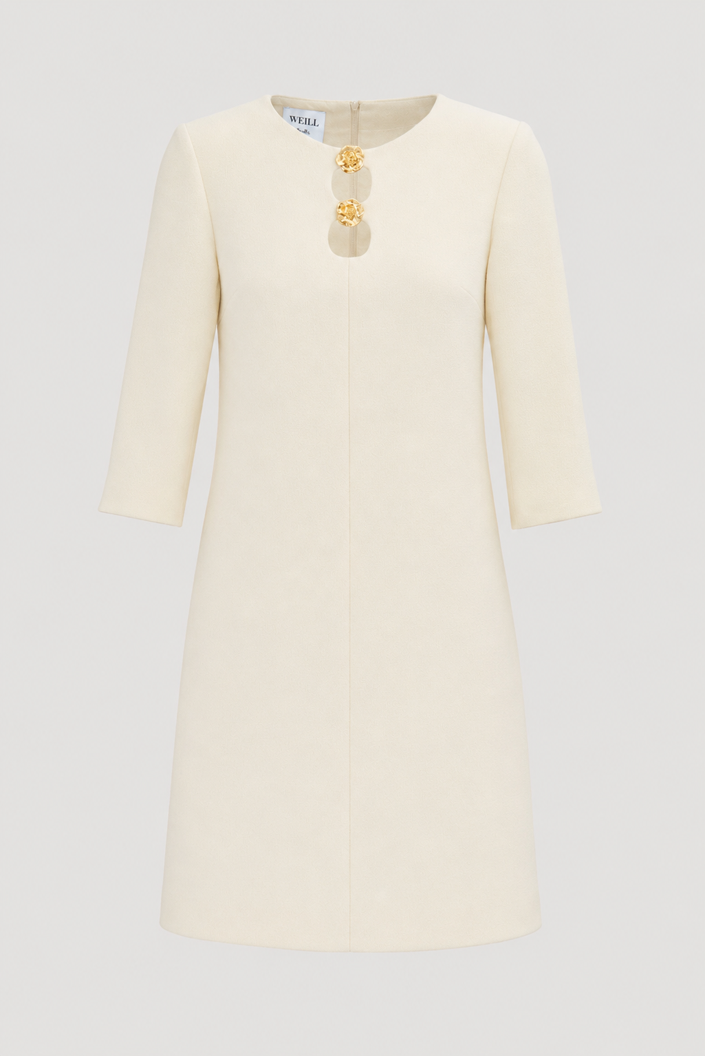 Wool crepe dress with jewellery details