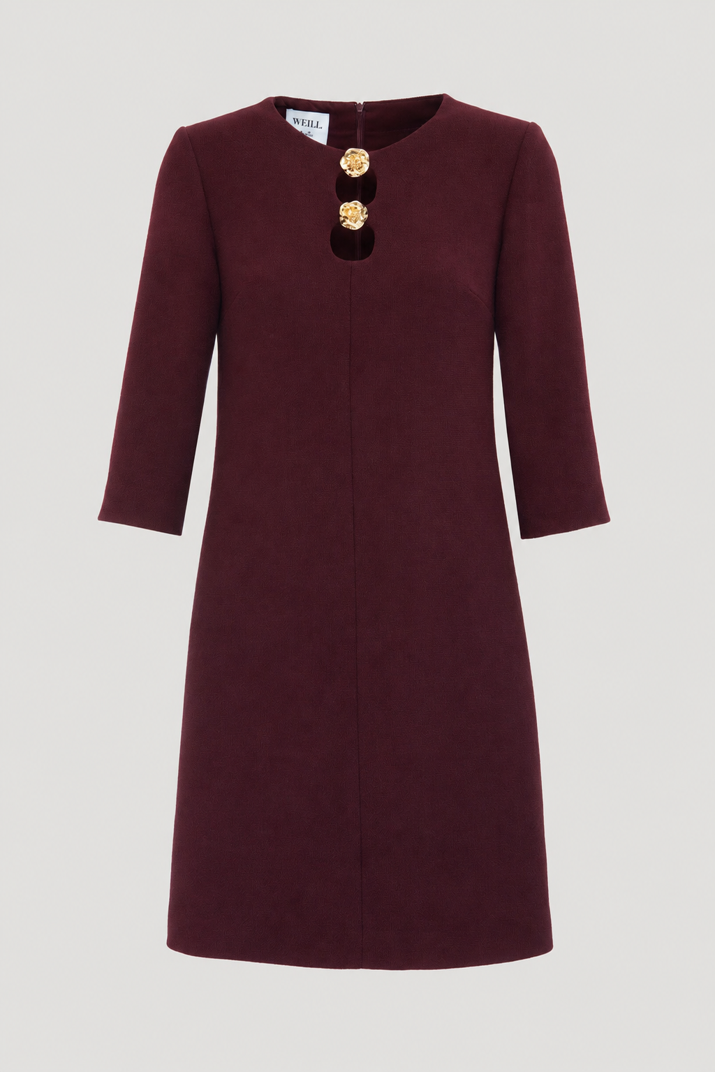 Wool crepe dress with jewellery details