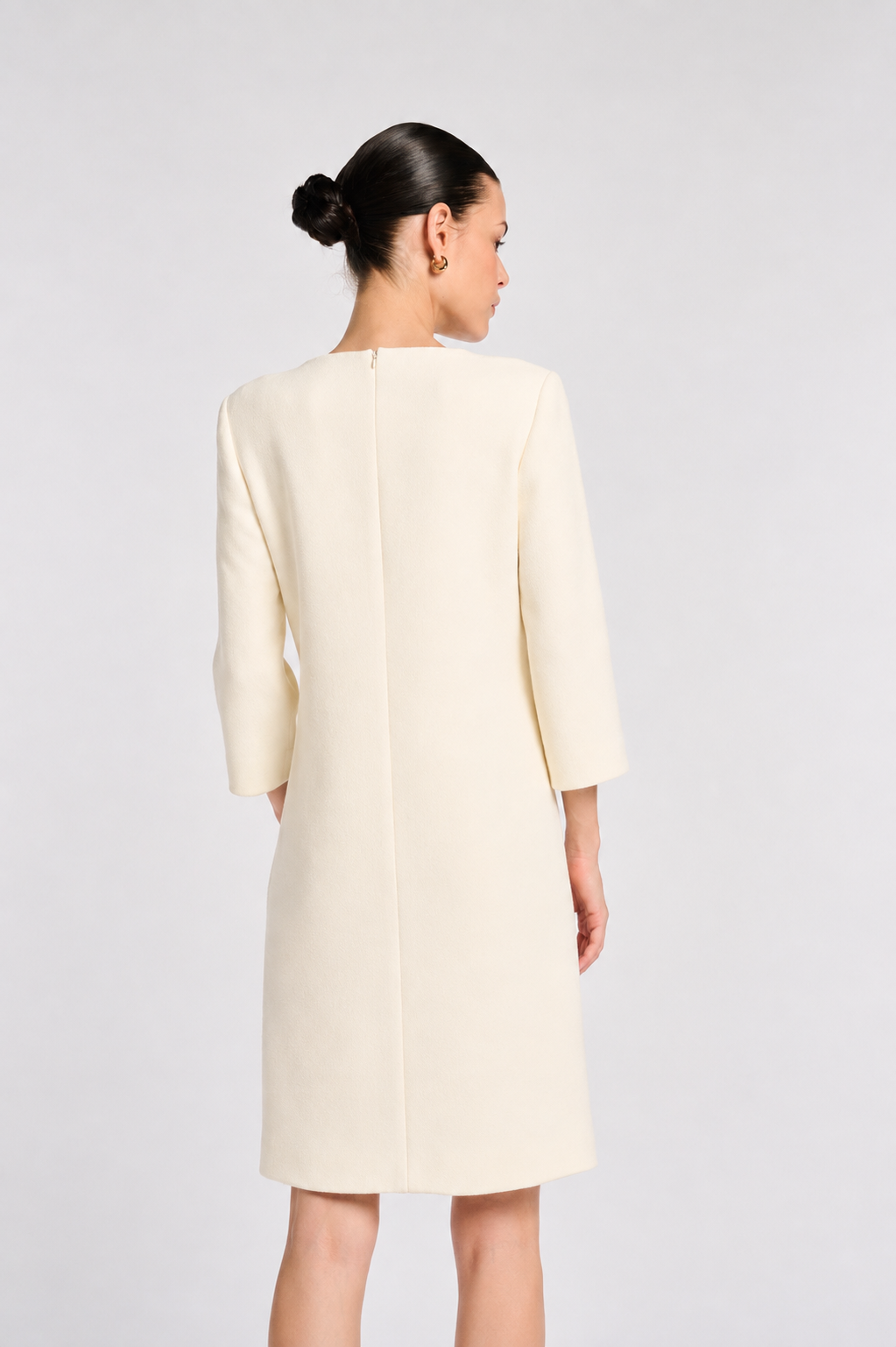 Wool crepe dress with jewellery details