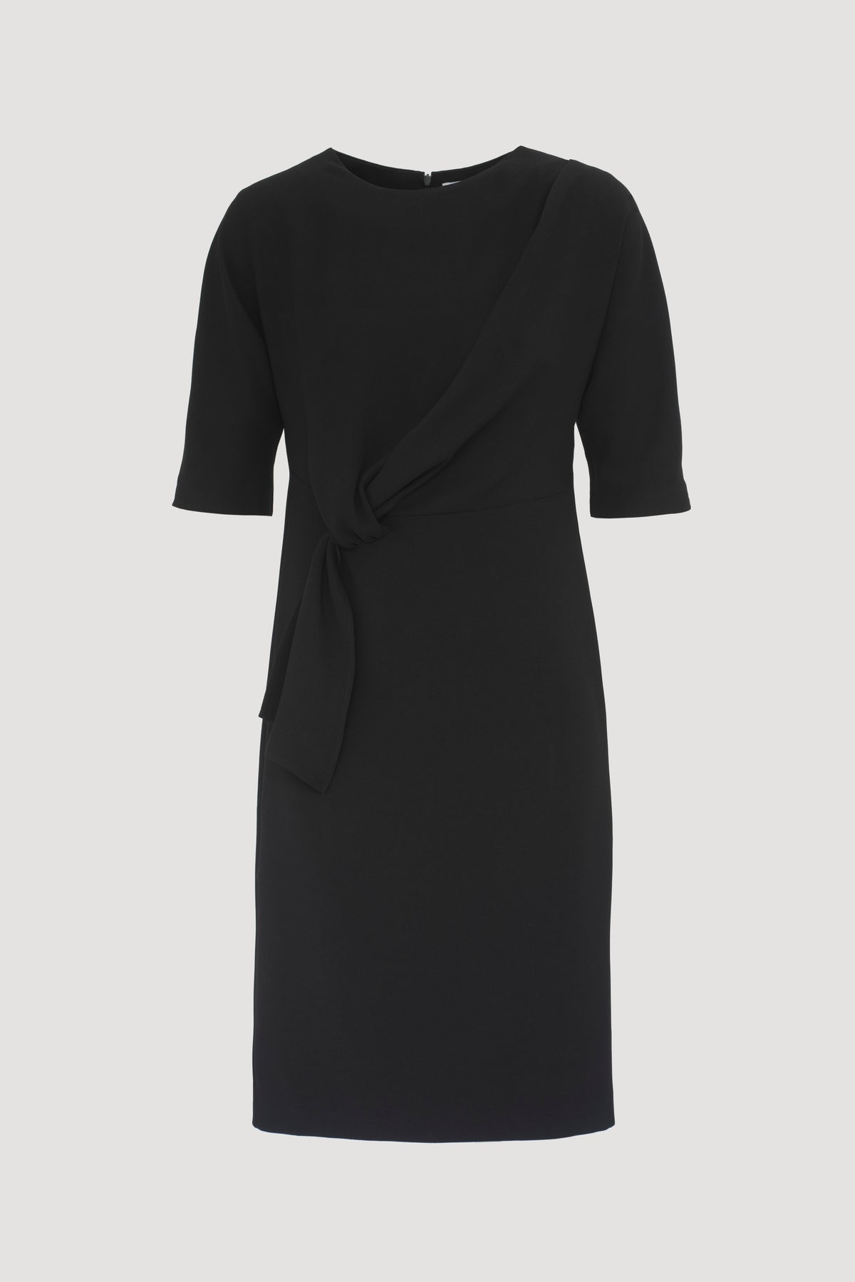 Robe drapée en crêpe envers satin