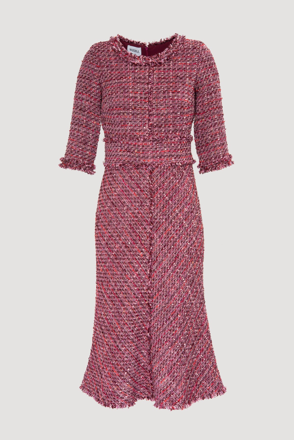 Flowing iridescent tweed dress
